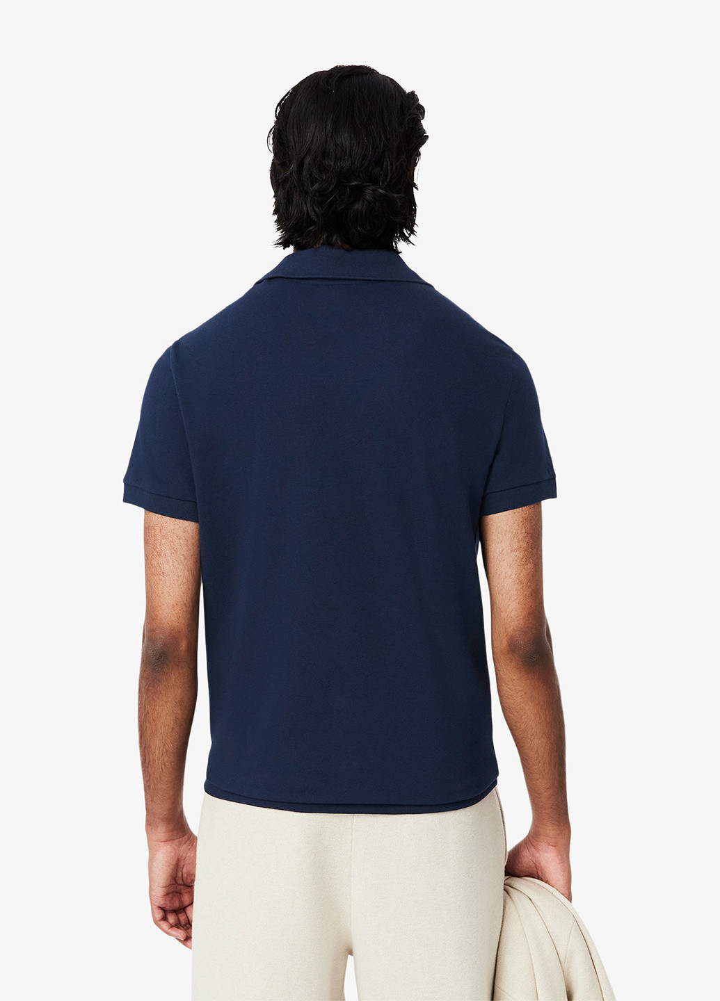 Темно-синяя футболка-поло для мужчин Lacoste однотонная