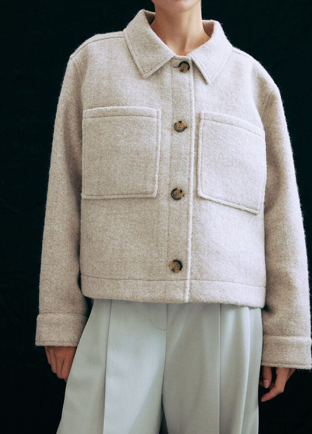 Темно-бежевый женский жакет H&M однотонный - демисезонный