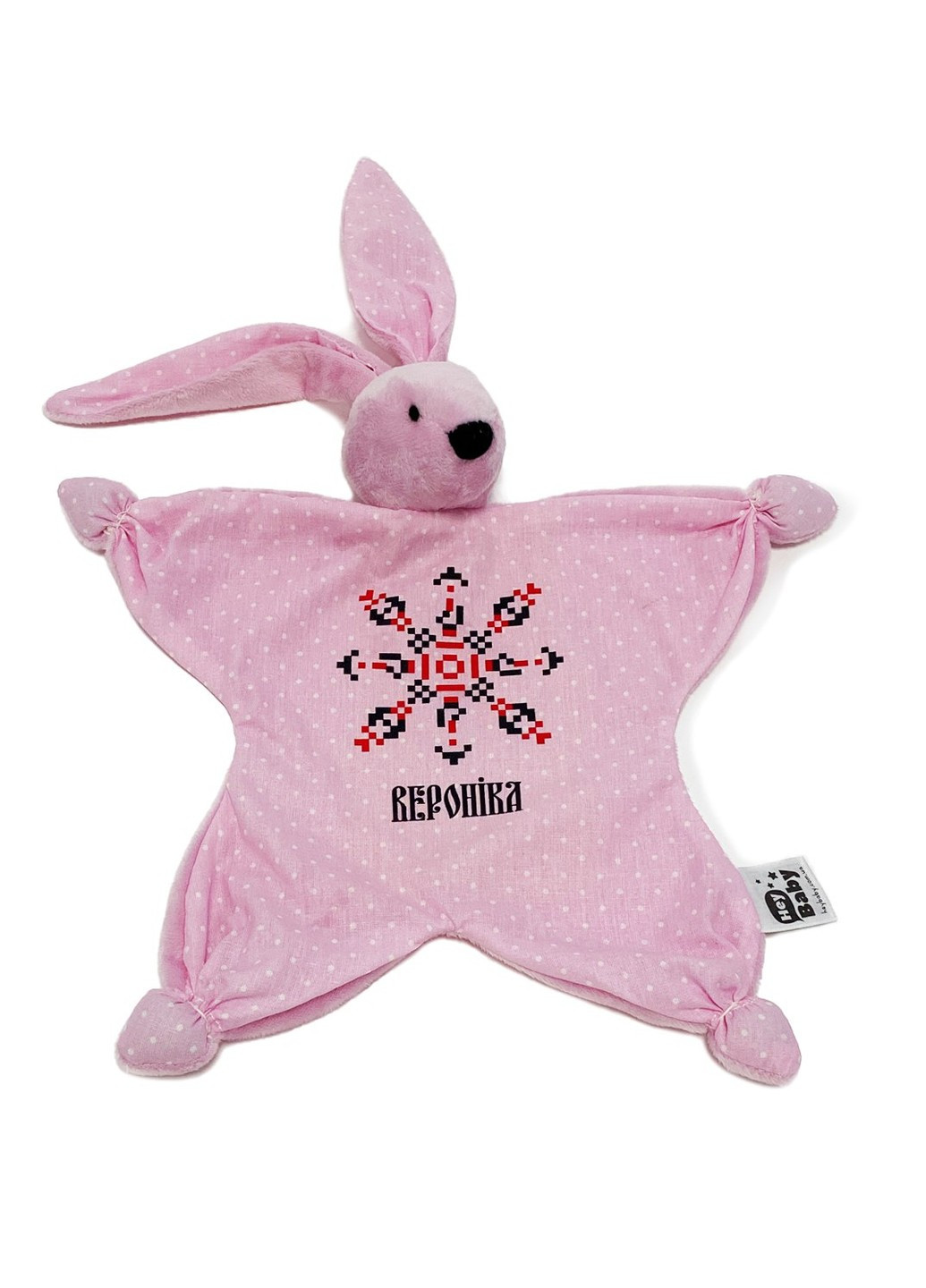 Игрушка-обнимашка комфортер Зайчик розовый HeyBaby розовая