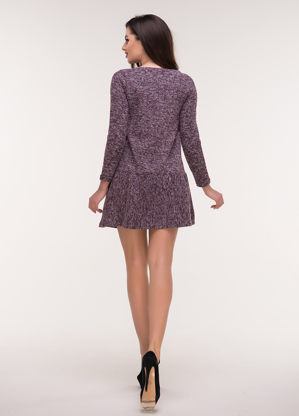Фиолетовое кэжуал платье Ravol меланжевое