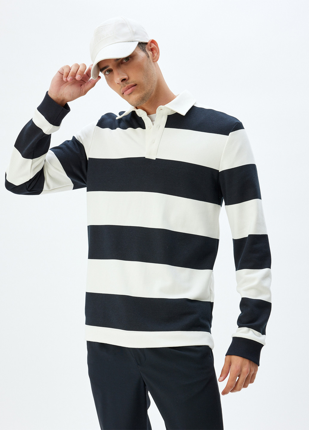 Цветная футболка-поло для мужчин KOTON в полоску