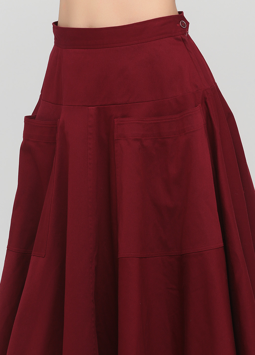 Бордовая кэжуал однотонная юбка The J. Peterman Company клешированная
