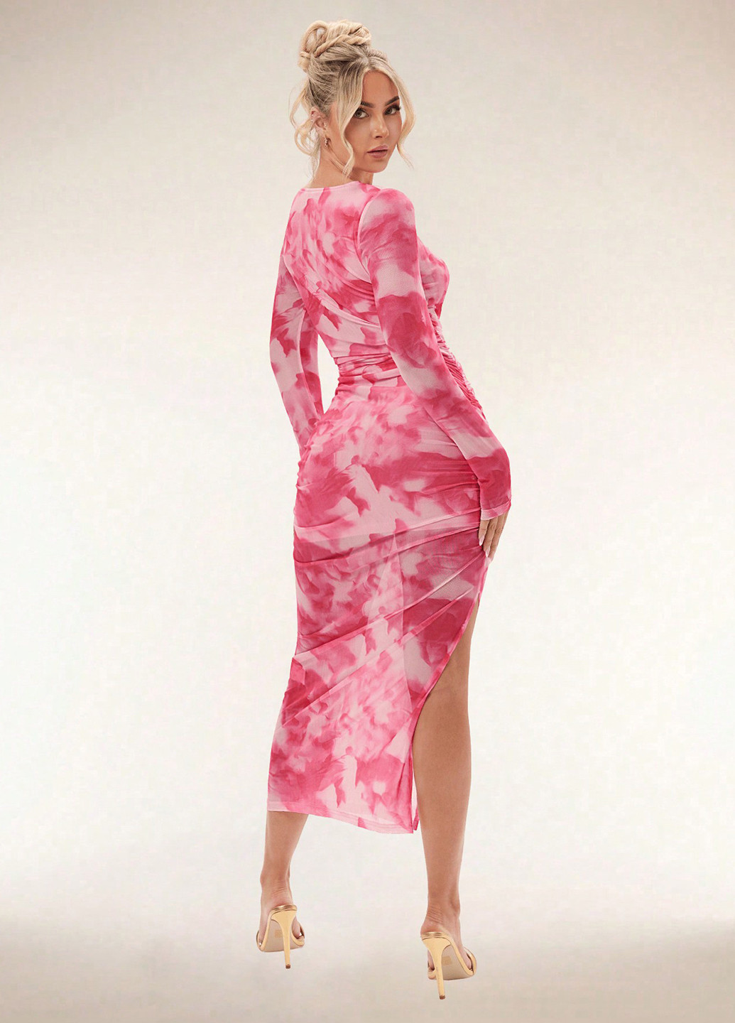 Рожева кежуал сукня силуетна SHEIN тай-дай