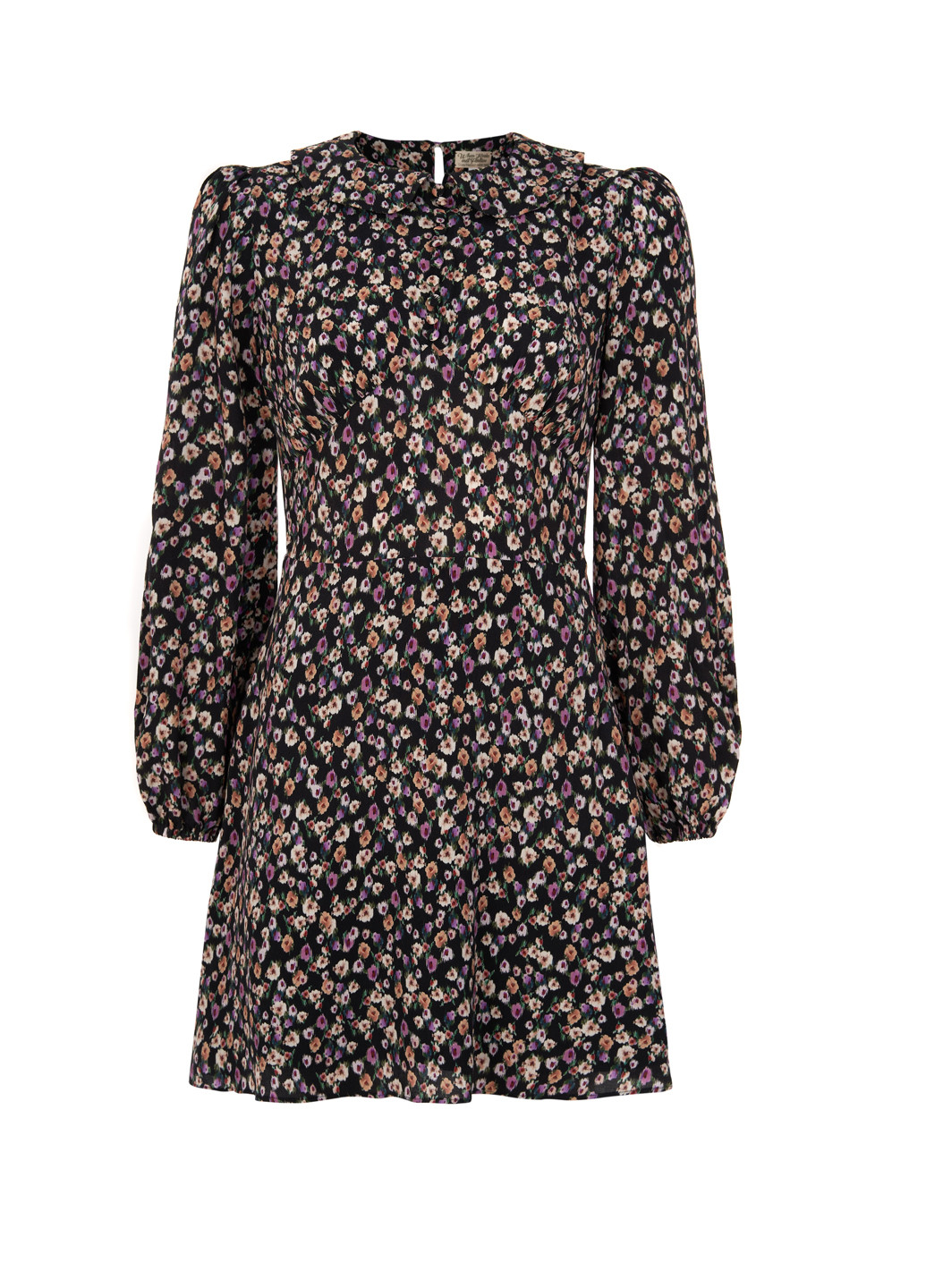 Черное кэжуал платье WKMF с цветочным принтом