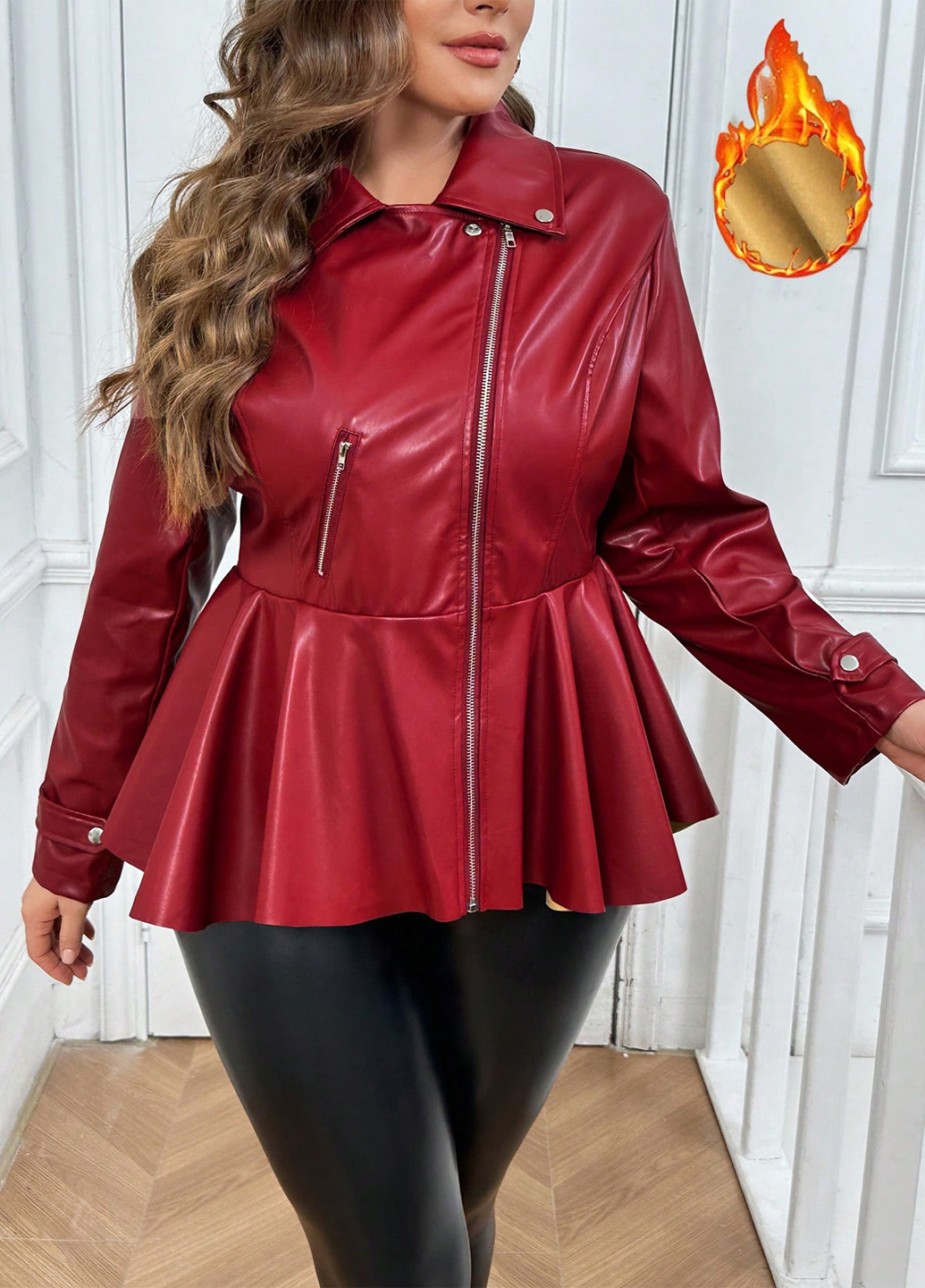 Червона демісезонна куртка косуха SHEIN