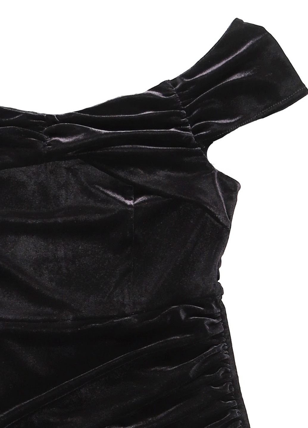 Черное вечернее платье с открытыми плечами MINT&BERRY однотонное