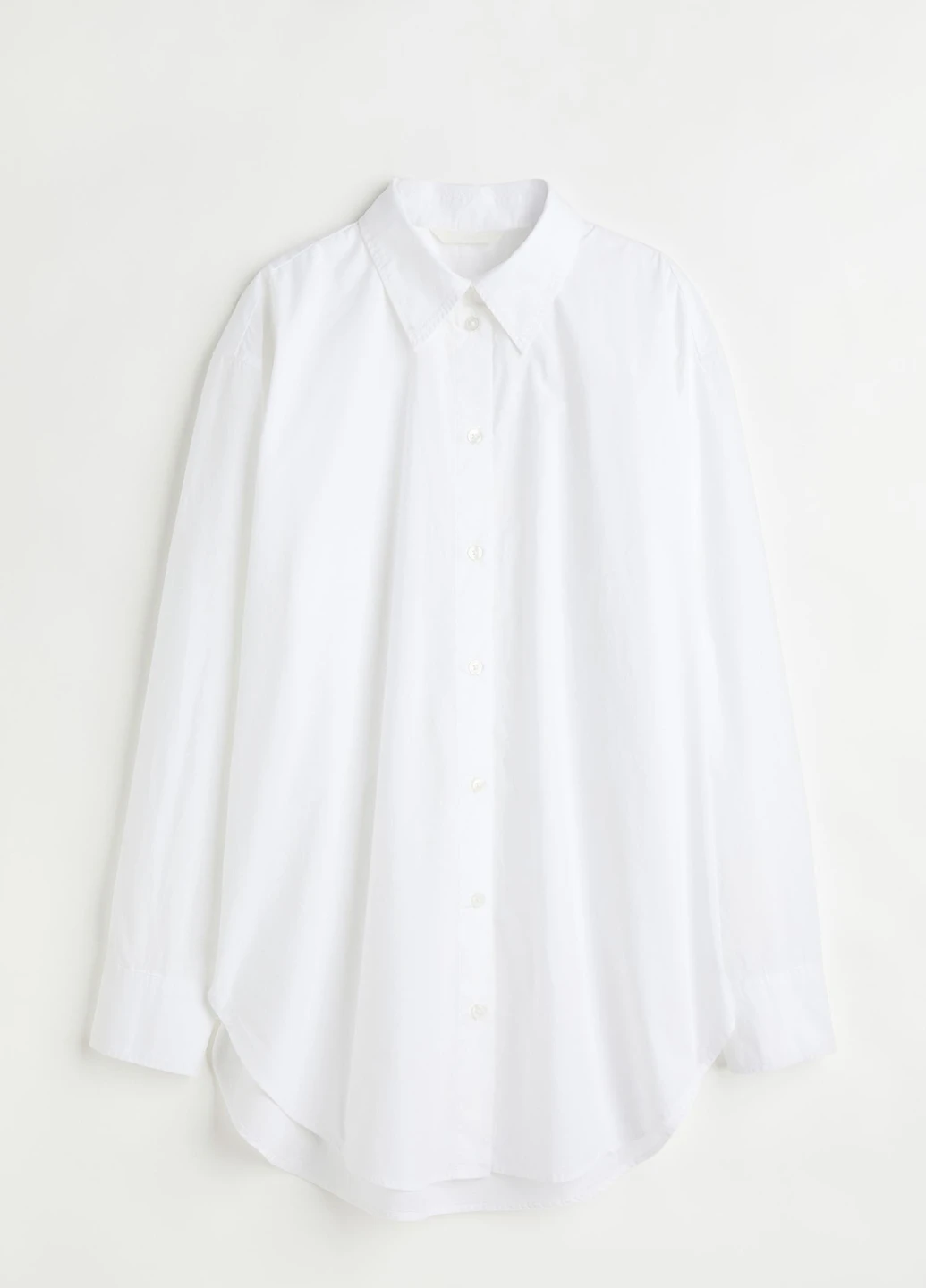 Белая кэжуал рубашка однотонная H&M