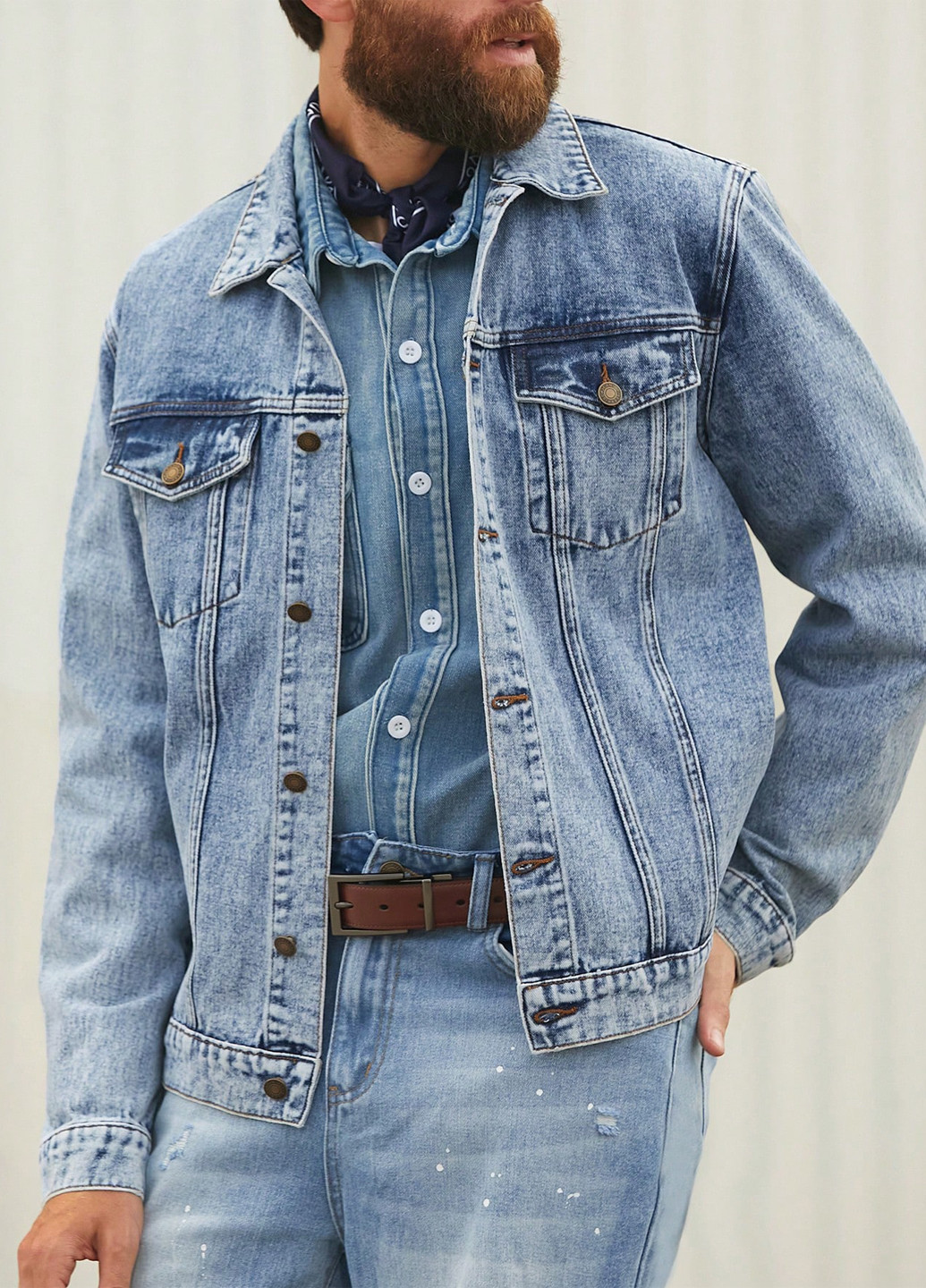 Блакитна демісезонна куртка SHEIN