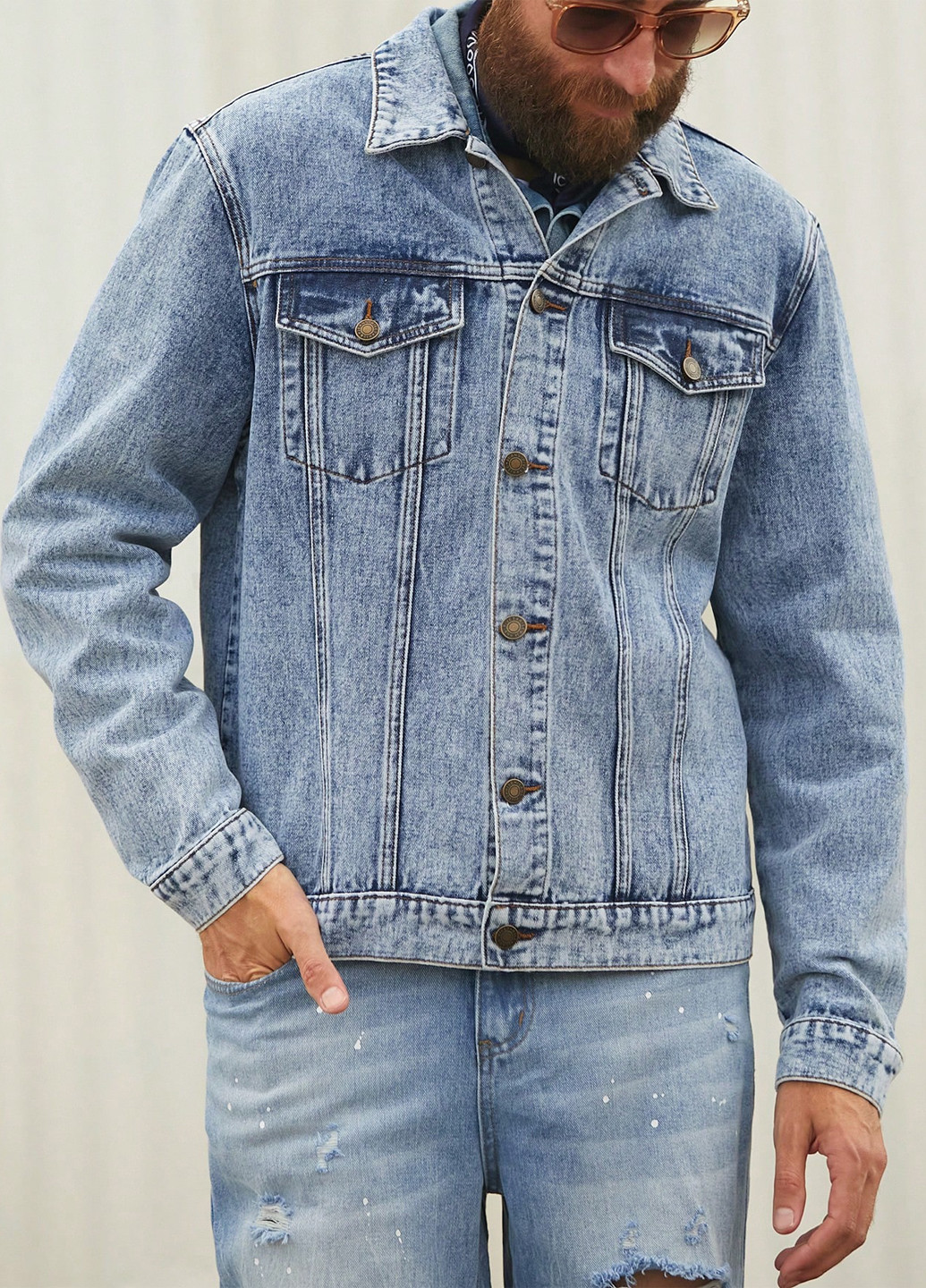 Блакитна демісезонна куртка SHEIN