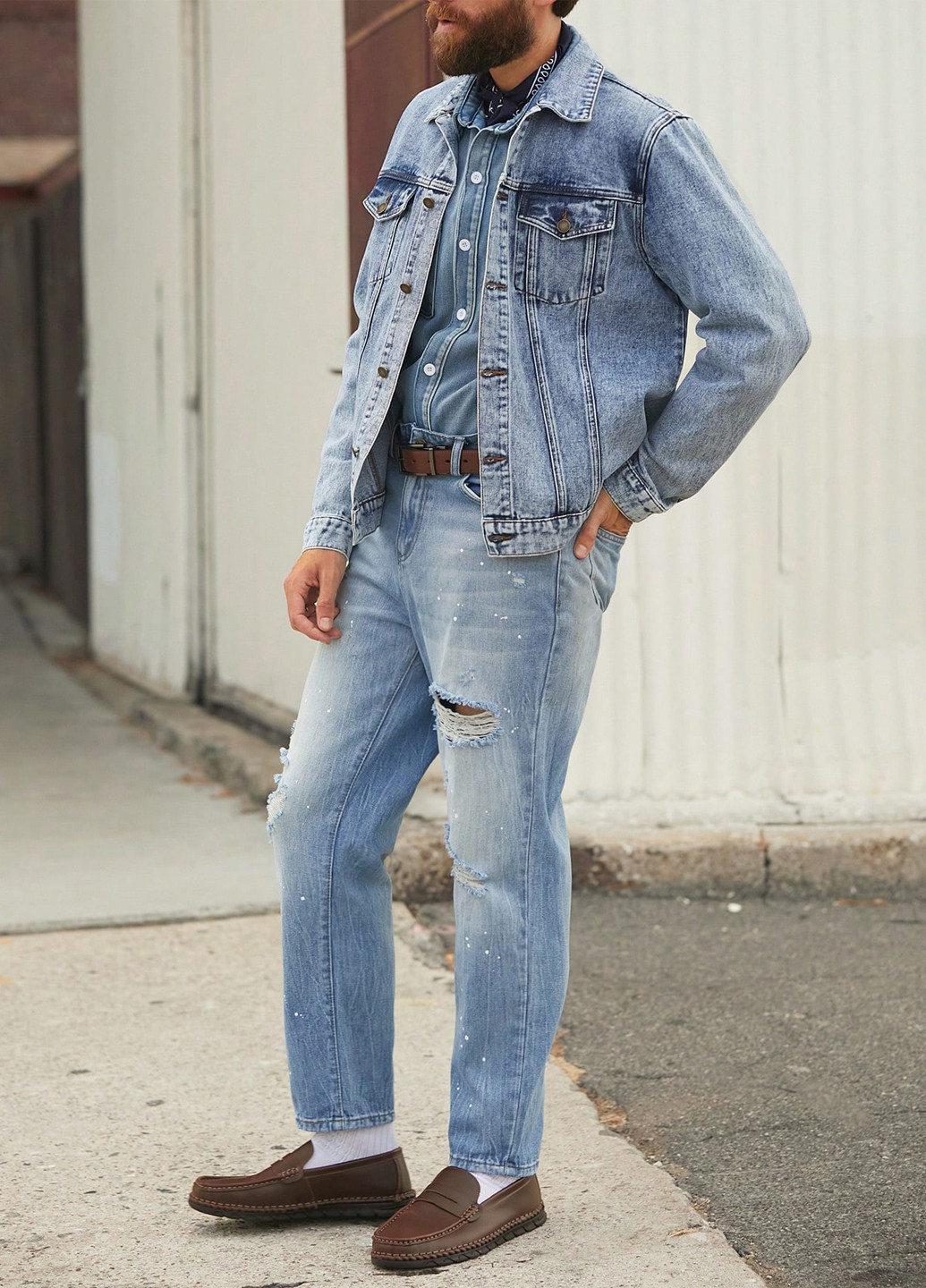 Блакитна демісезонна куртка SHEIN