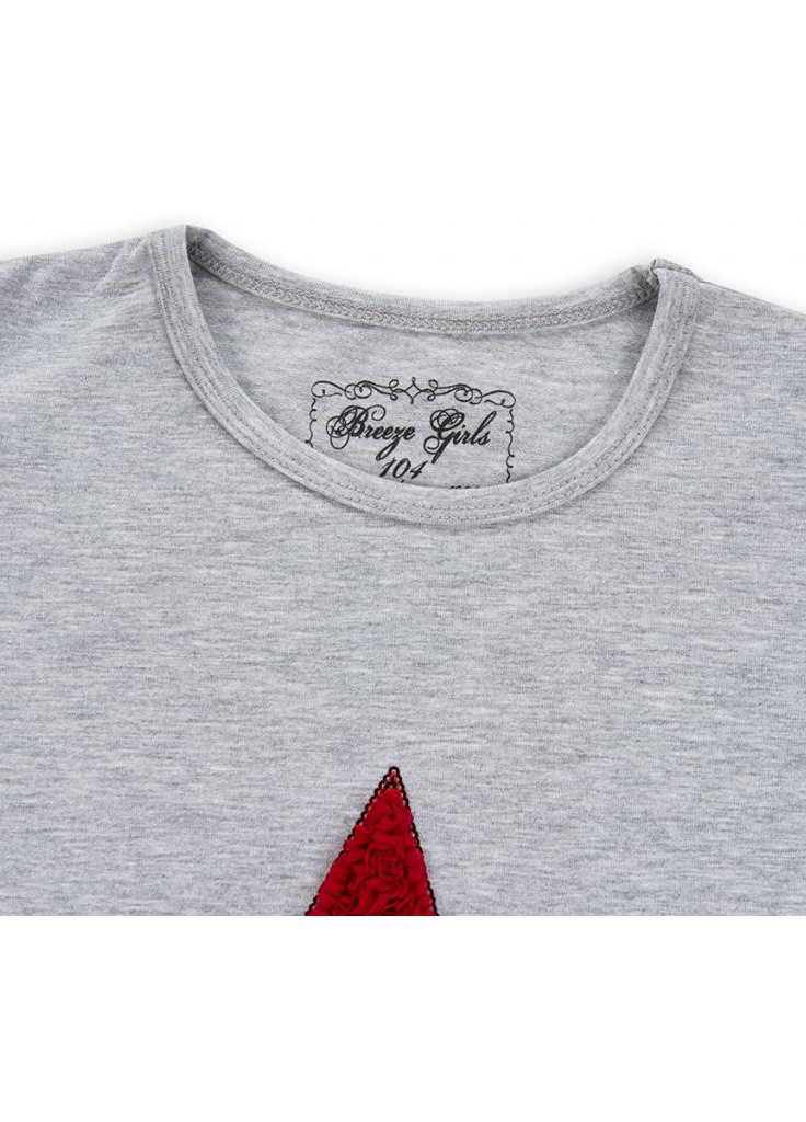 Красный демисезонный костюм десткий с объемной аппликацией (8401-98g-gray) Breeze