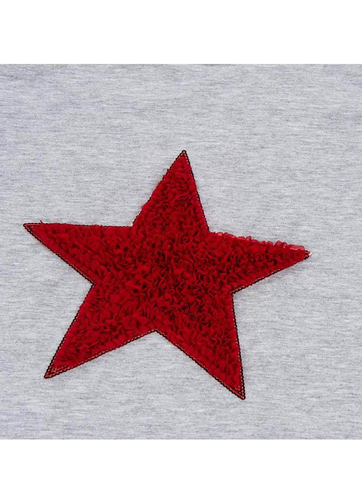 Красный демисезонный костюм десткий с объемной аппликацией (8401-98g-gray) Breeze