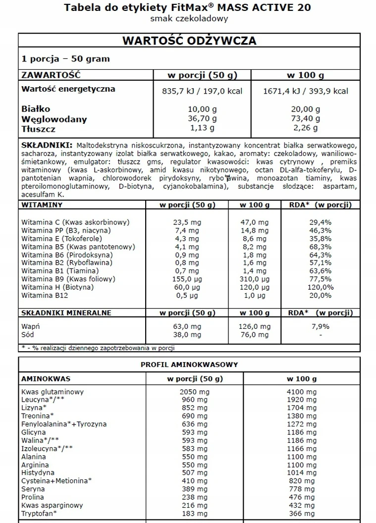 Гейнер Mass Active ( 20% protein) 5000g (Coconut Cake) FitMax (256384842)