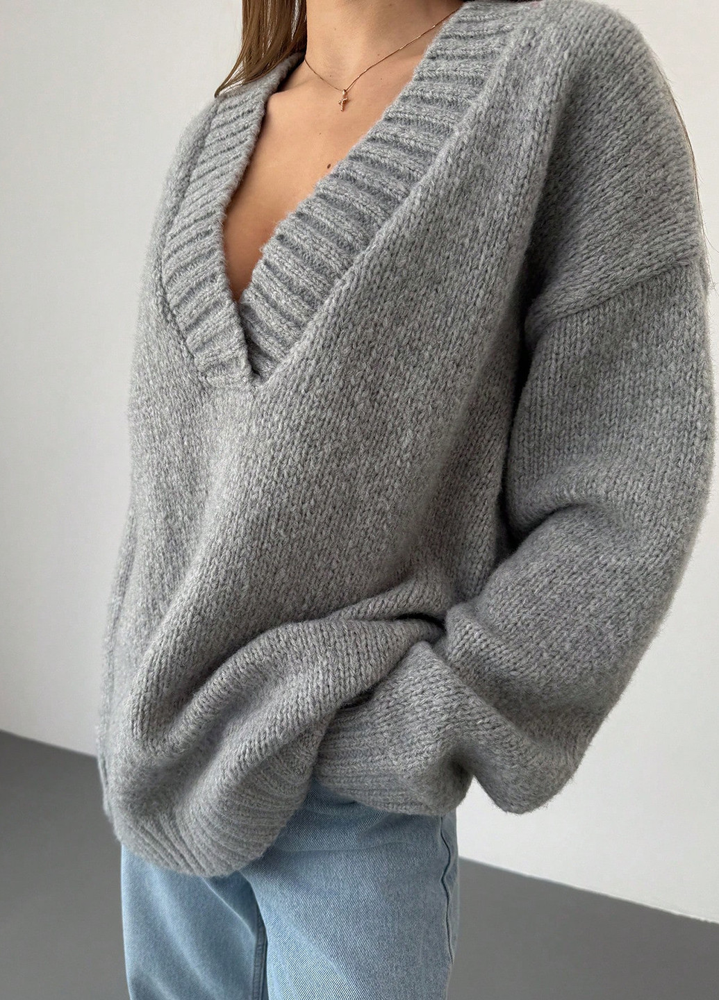Серый демисезонный пуловер пуловер SHEIN