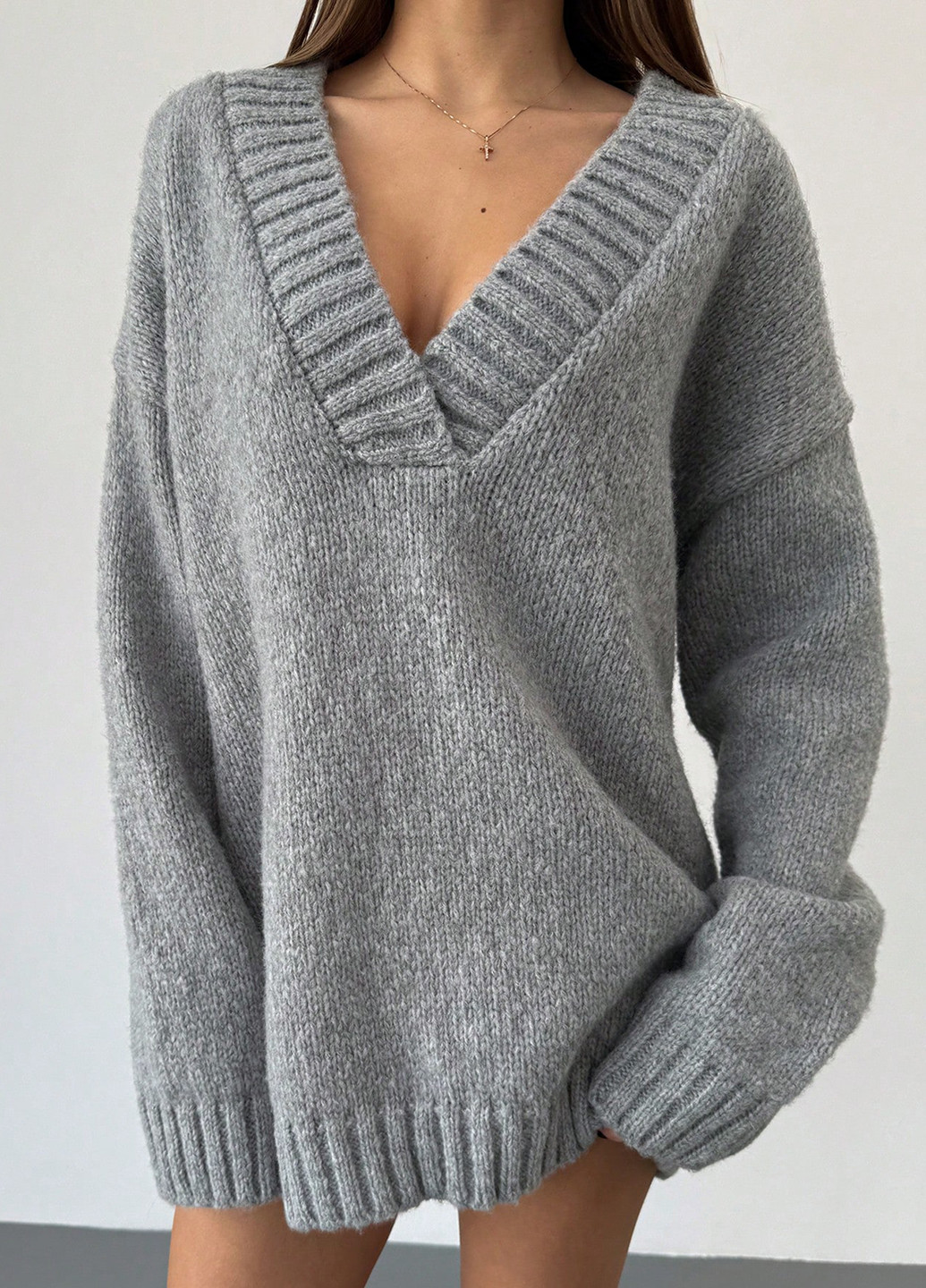 Серый демисезонный пуловер пуловер SHEIN