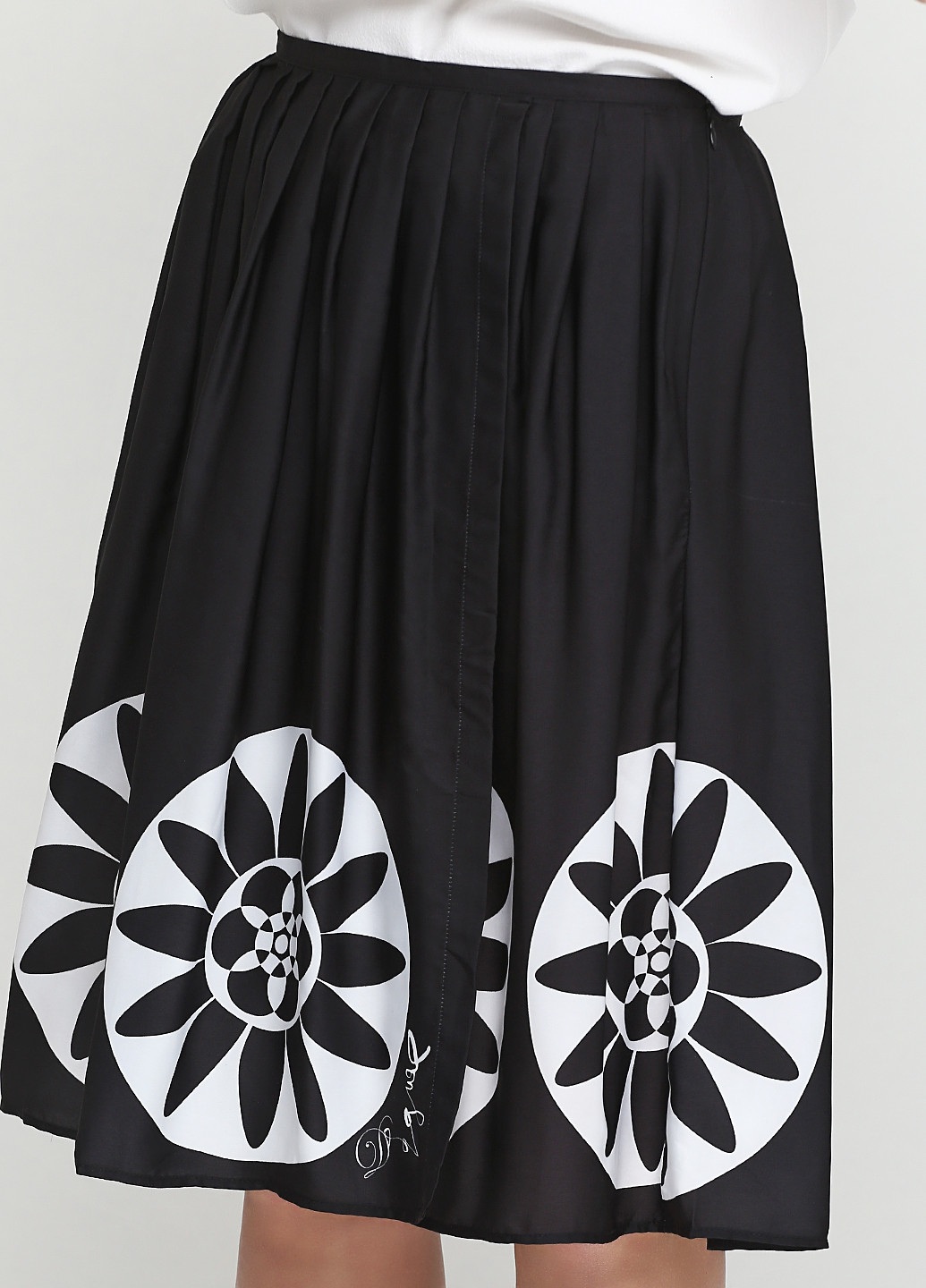 Черная кэжуал с рисунком юбка Desigual миди