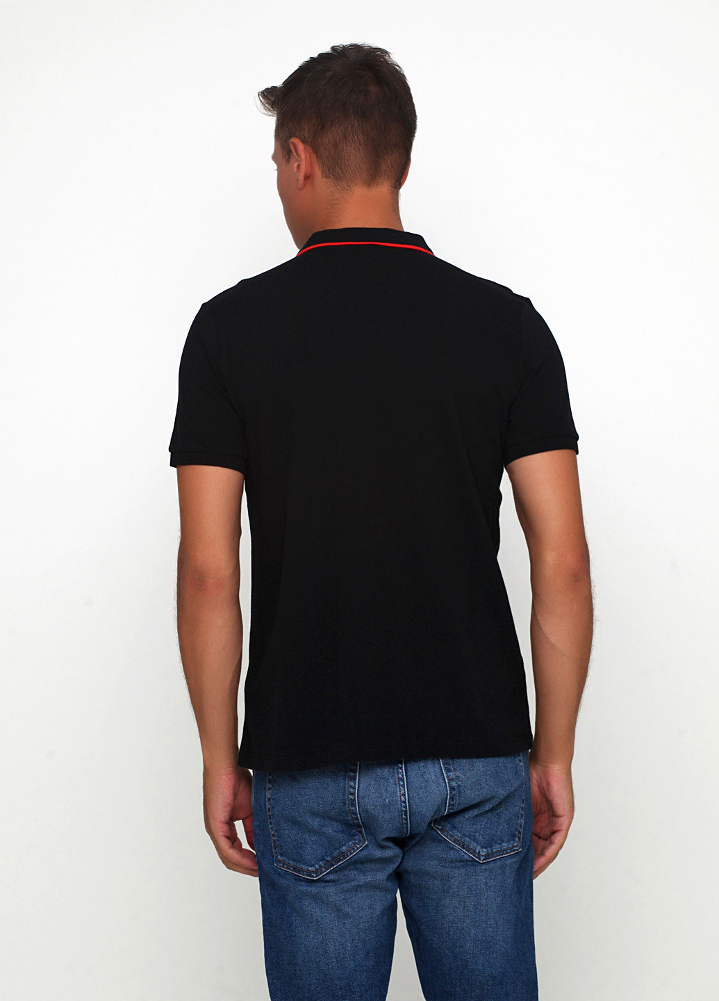 Черная футболка-поло для мужчин H&M с надписью