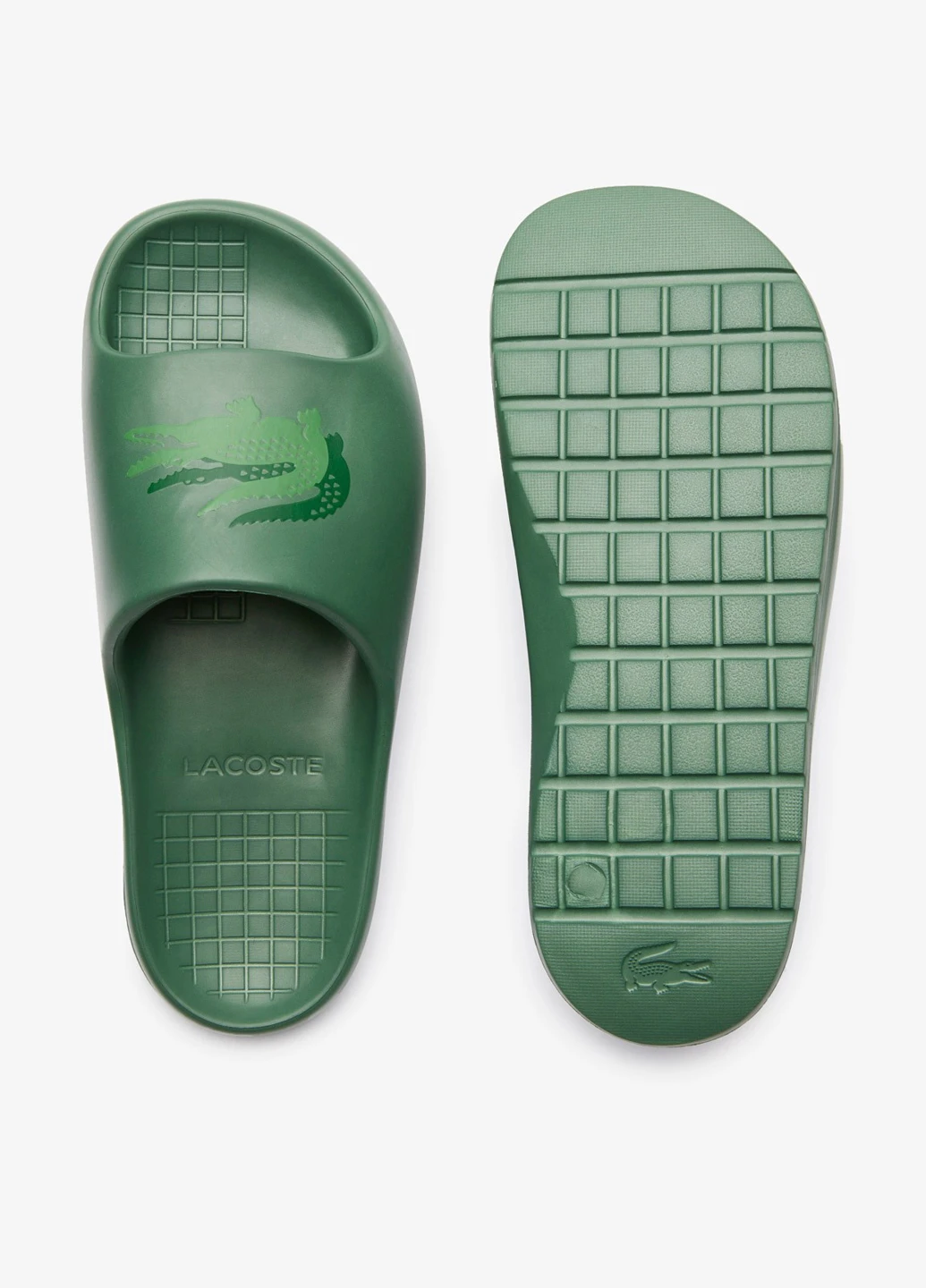 Зеленые кэжуал, пляжные шлепанцы Lacoste