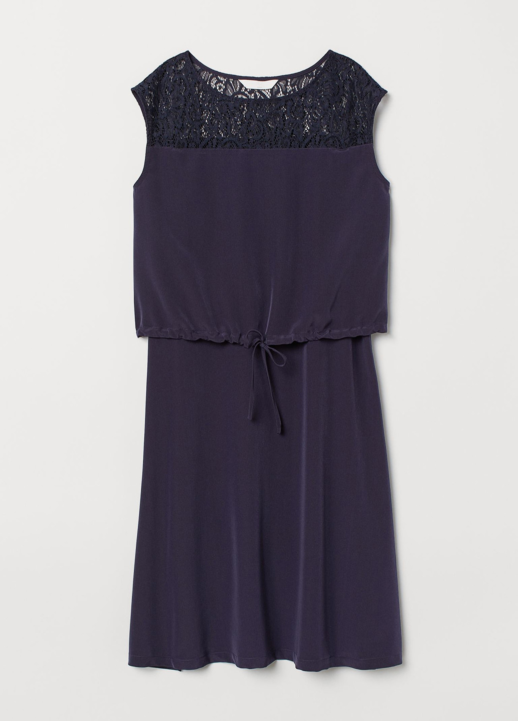 Темно-синя кежуал сукня для годуючих кльош H&M однотонна