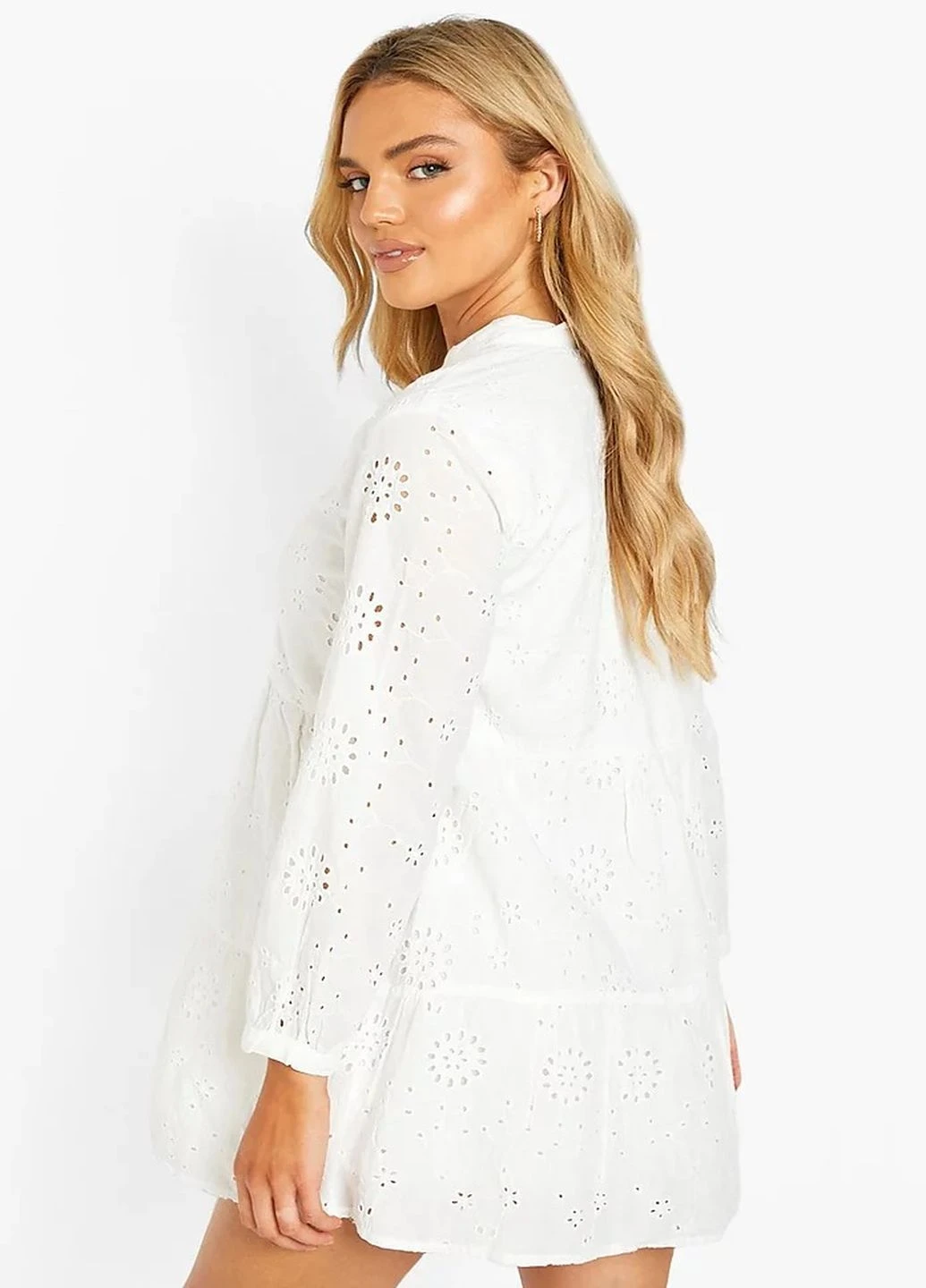 Белое кэжуал платье Boohoo однотонное