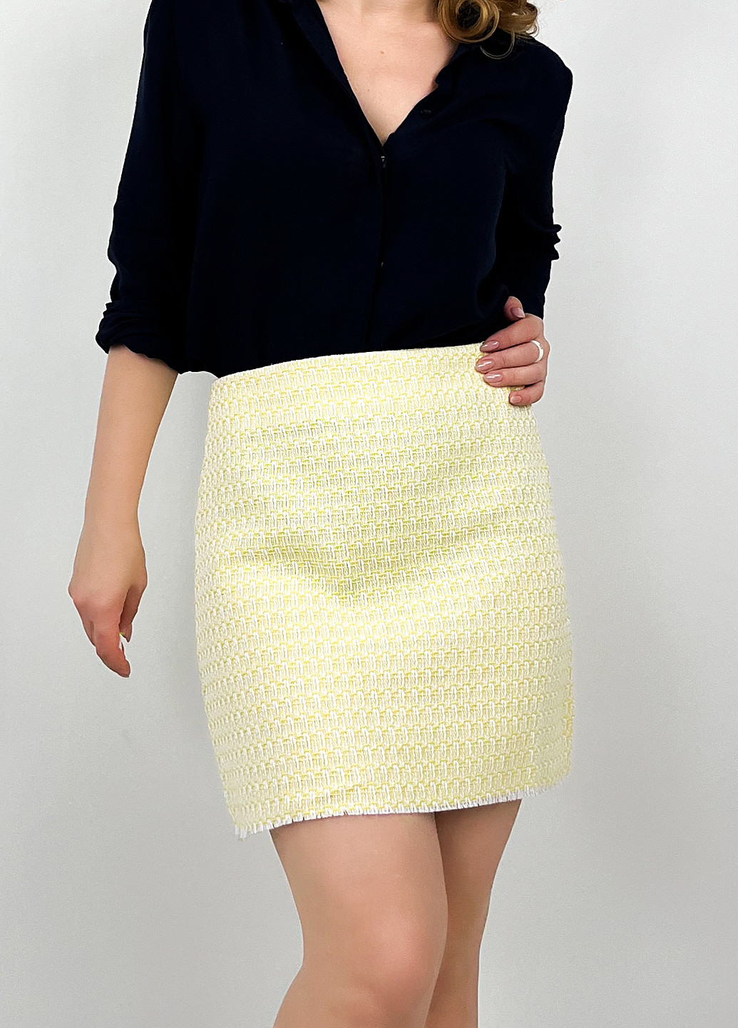 Светло-желтая кэжуал однотонная юбка Boohoo