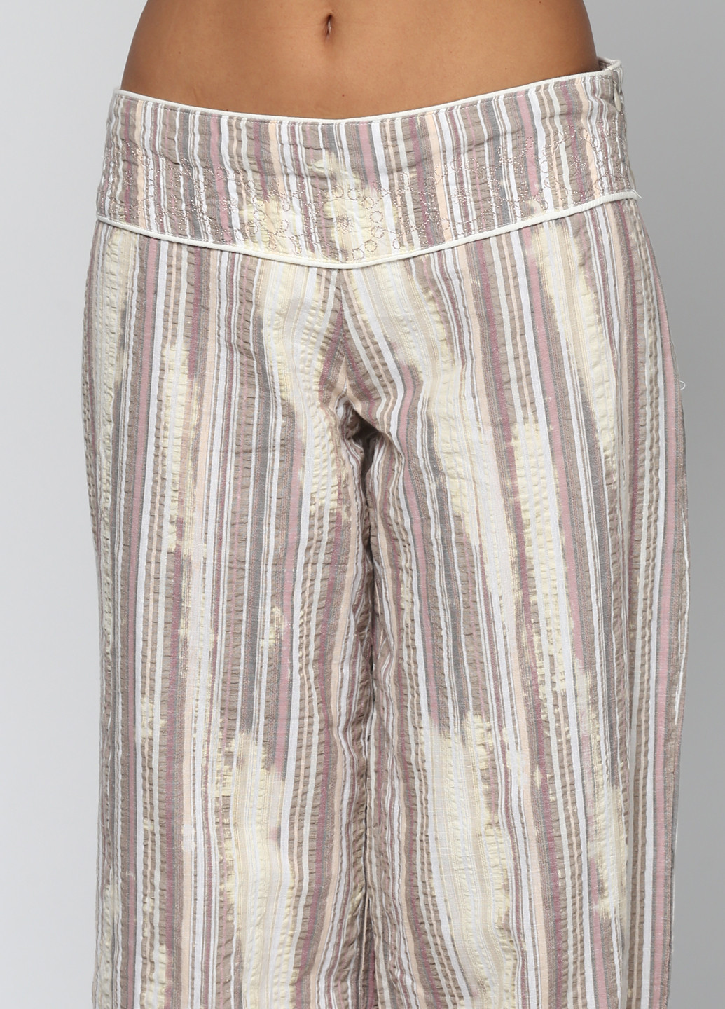 Светло-серые кэжуал летние прямые брюки Vila