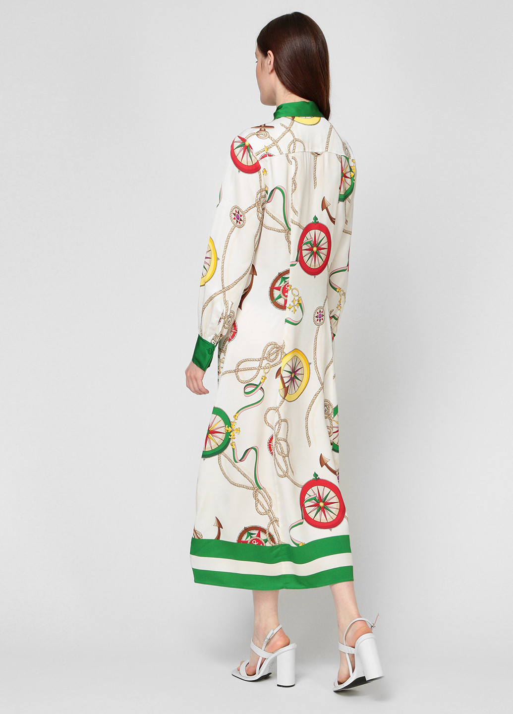 Белое кэжуал платье клеш Gant с рисунком