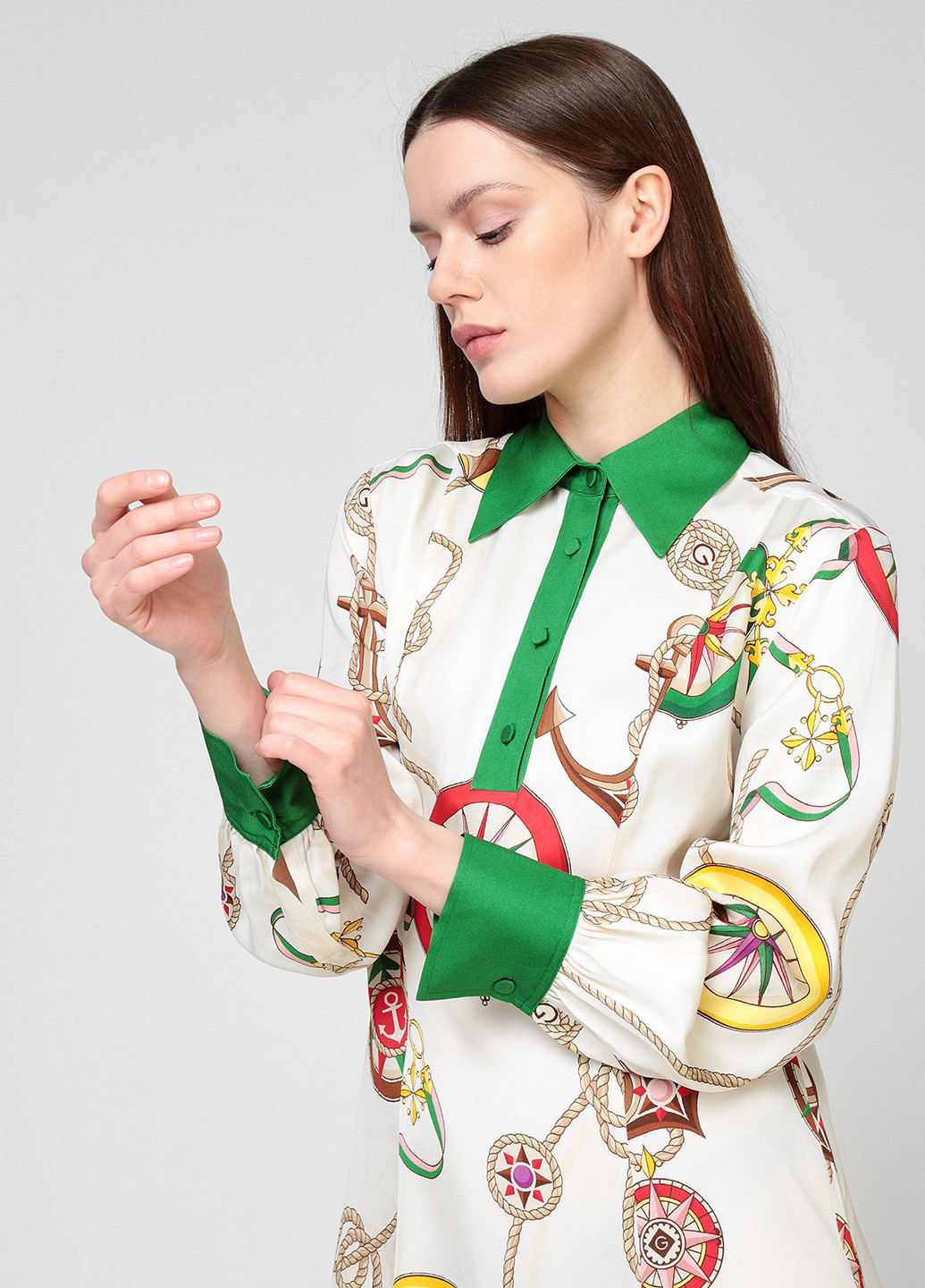 Белое кэжуал платье клеш Gant с рисунком