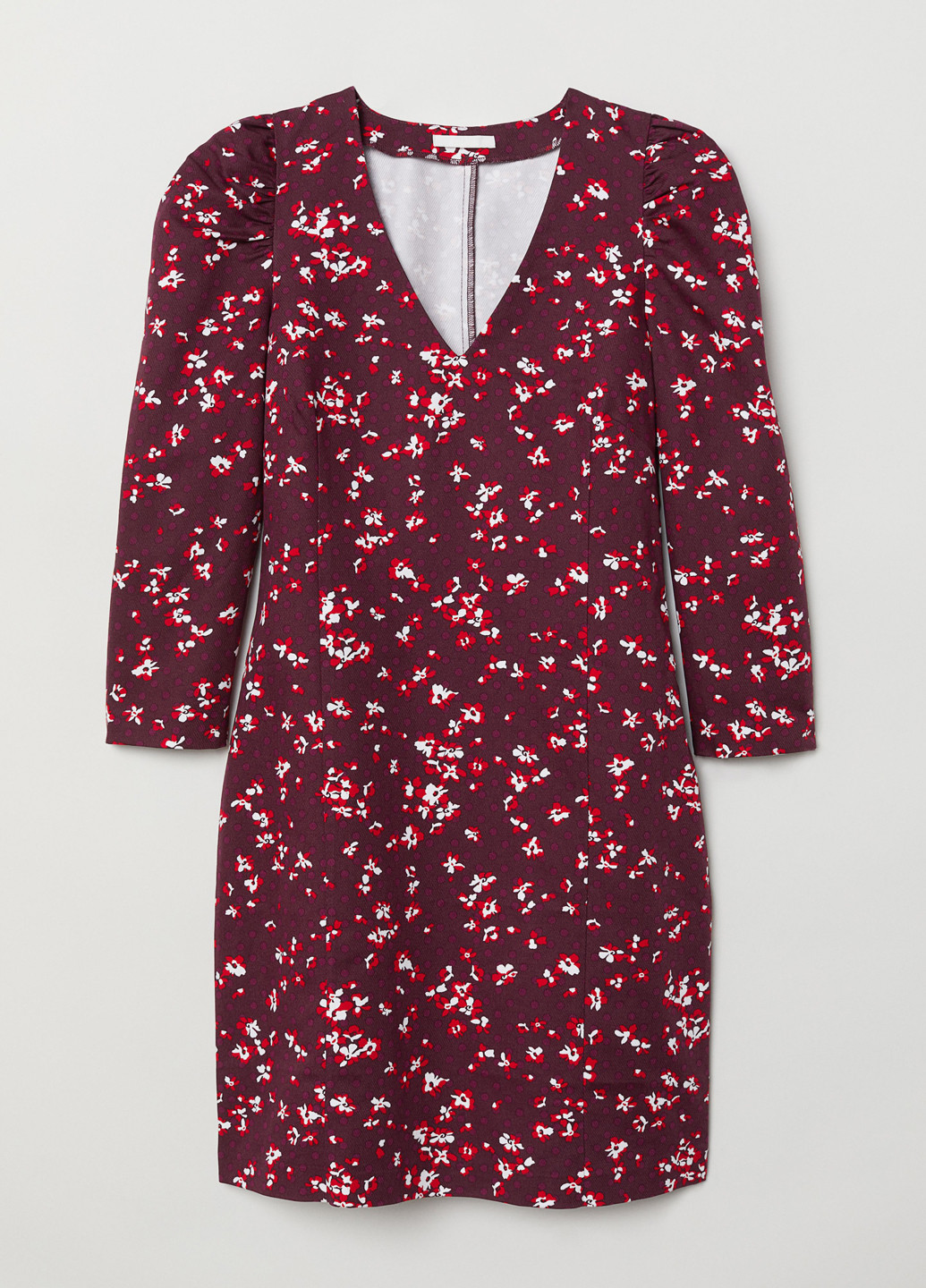 Бордовое кэжуал платье H&M