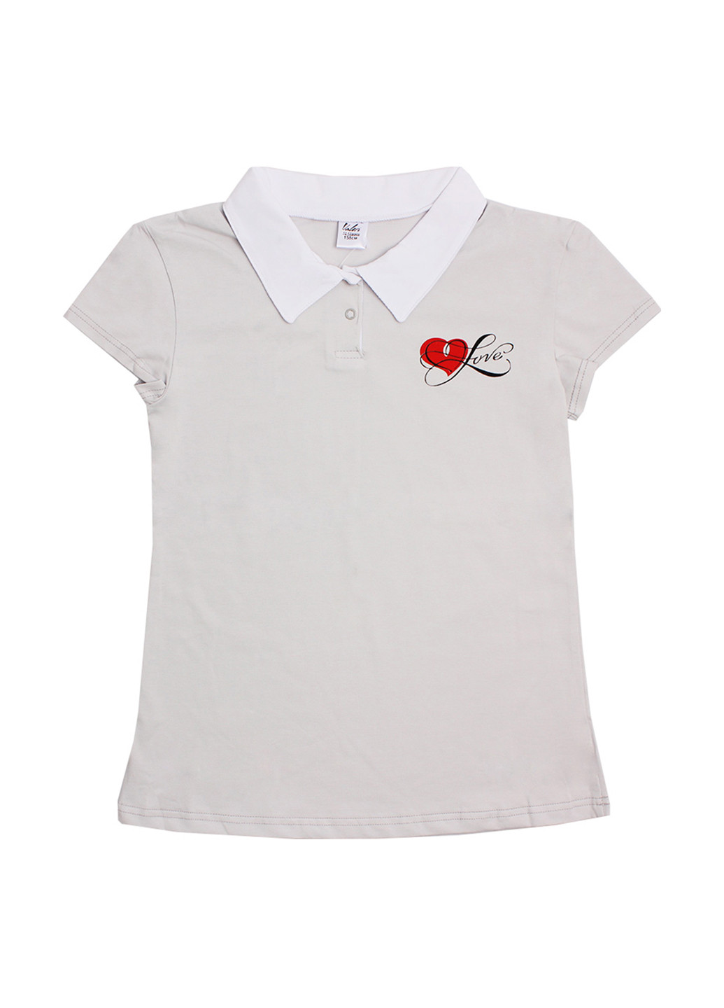 Серая детская футболка-поло для девочки Валери-Текс с рисунком