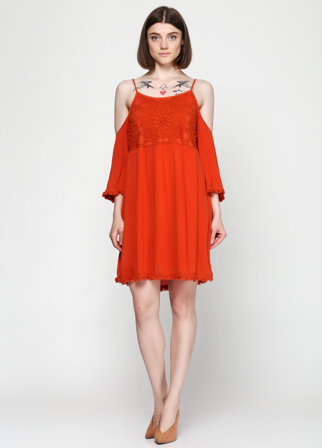 Теракотова кежуал сукня Miami Style однотонна