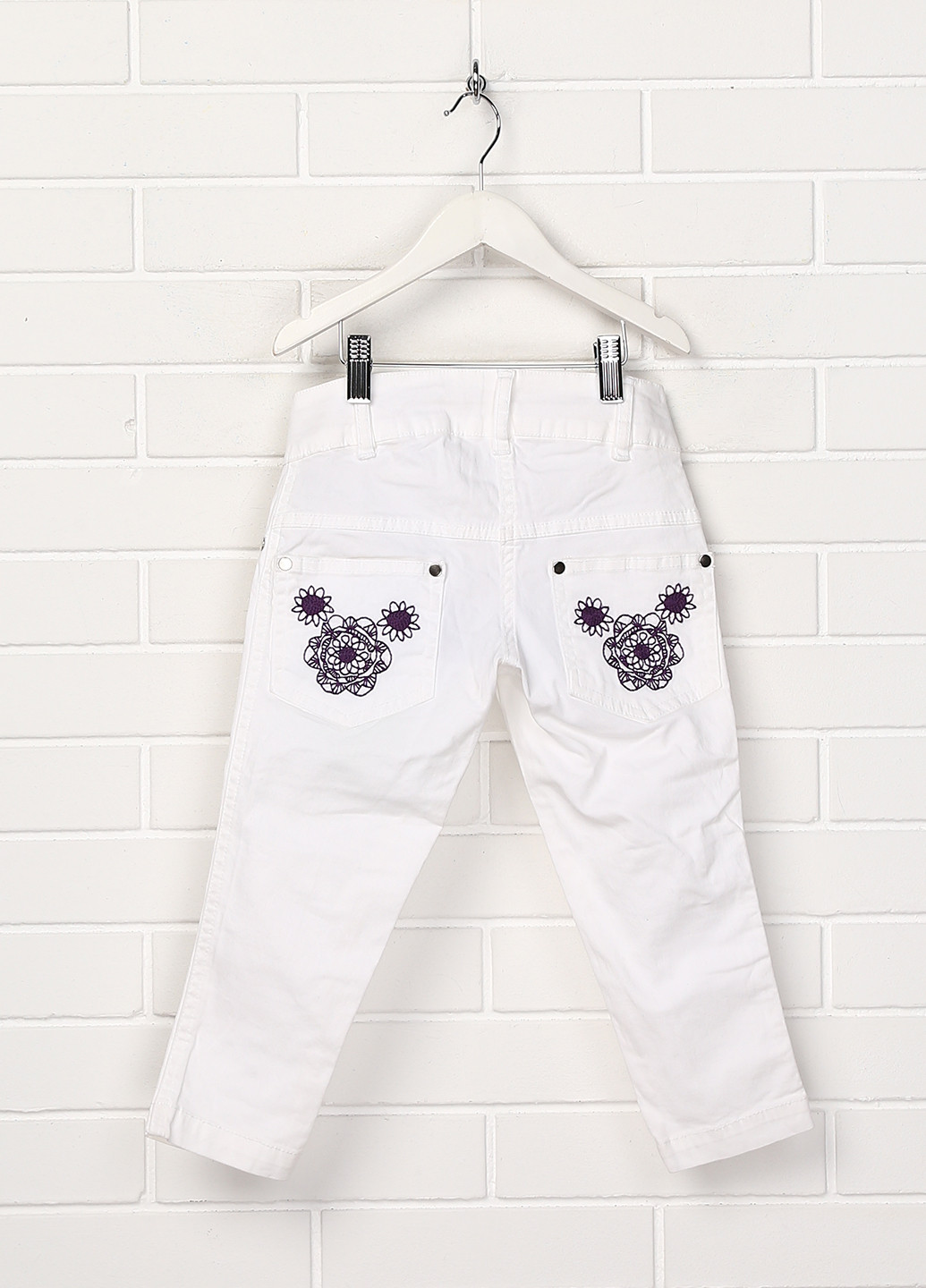 Джинси Puledro однотонні білі джинсові бавовна