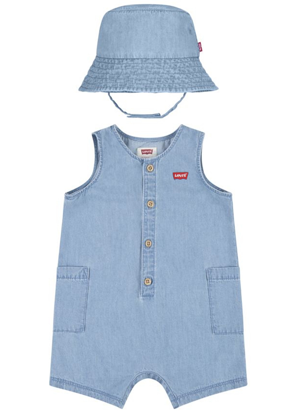 Блакитний демісезонний комплект (пісочник, панама) Levi's