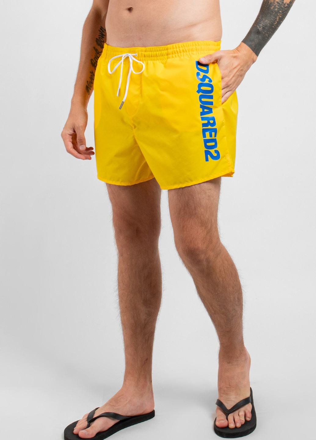 Желтые пляжные шорты с логотипом Dsquared2 (251250436)