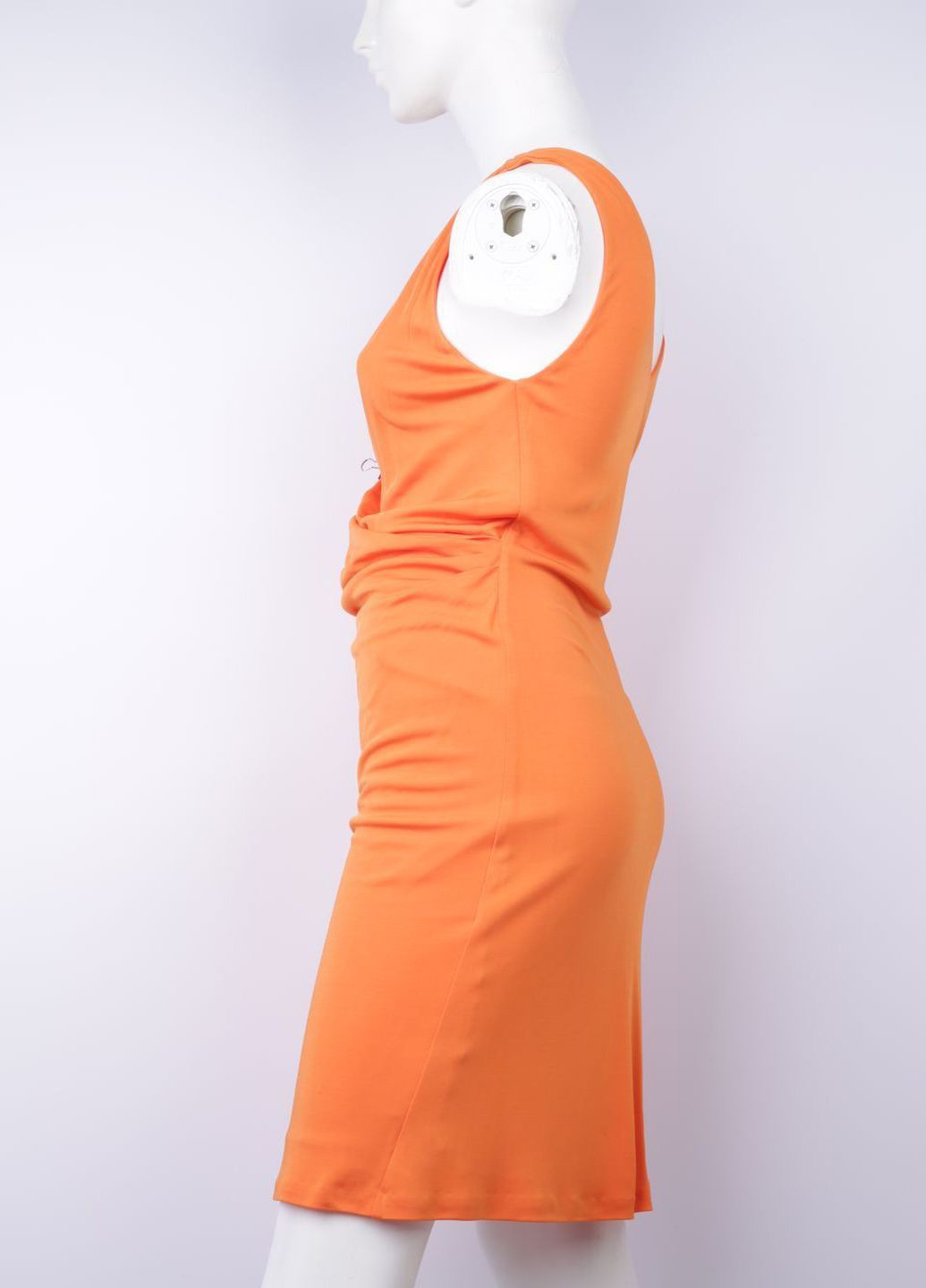 Оранжевое кэжуал платье на запах Ralph Lauren однотонное