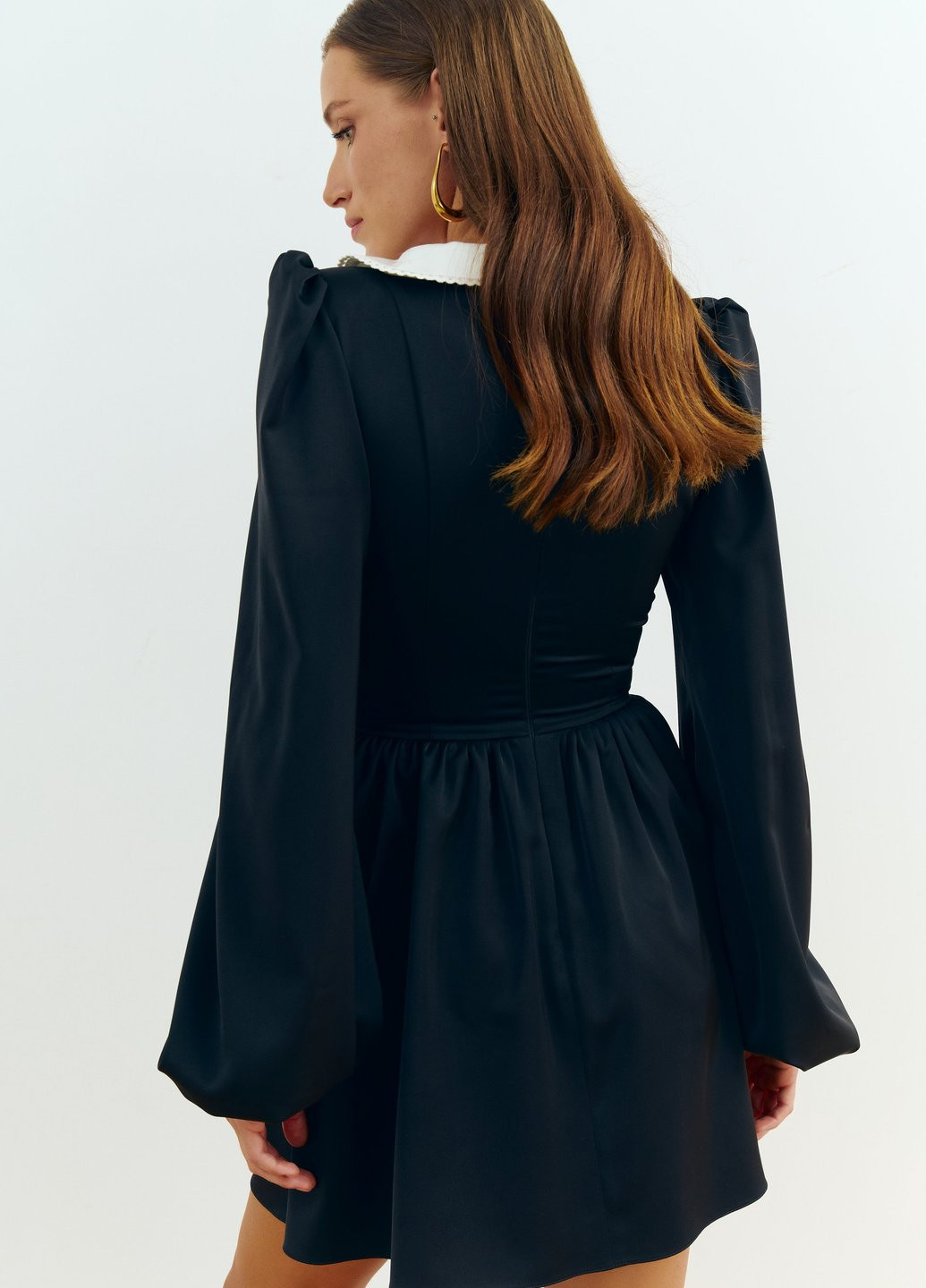 Черное кэжуал платье клеш Gepur однотонное