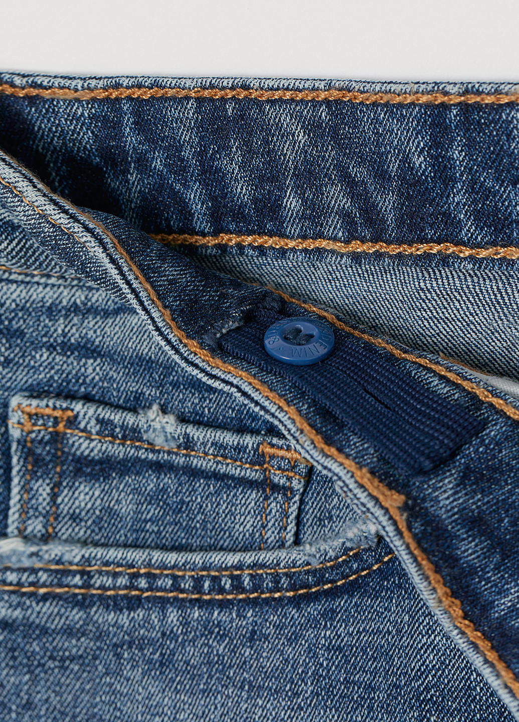Спідниця H&M а-силует однотонна темно-синя джинсова бавовна