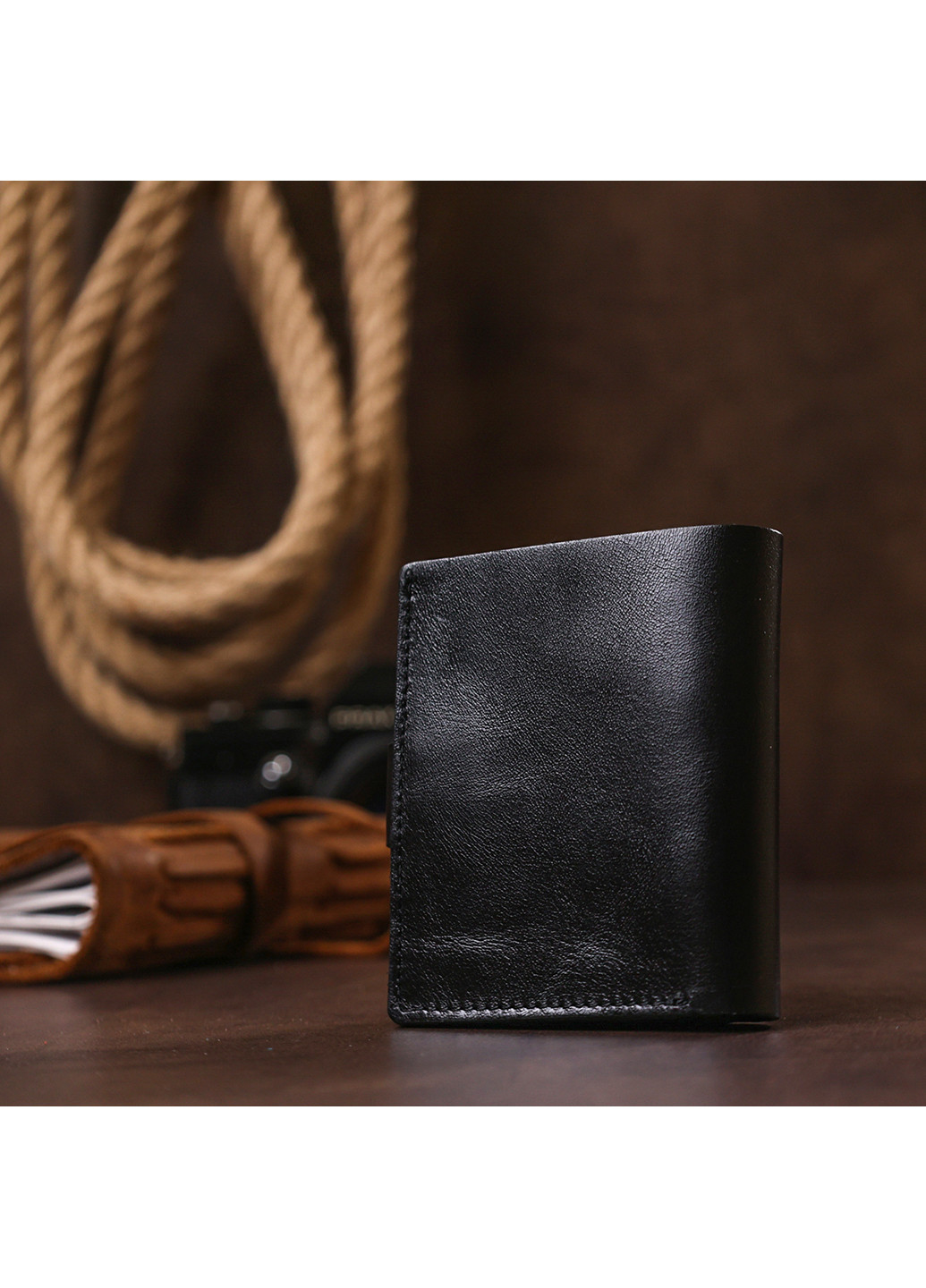 Мужское кожаное портмоне 9х10х1 см Shvigel (253491238)