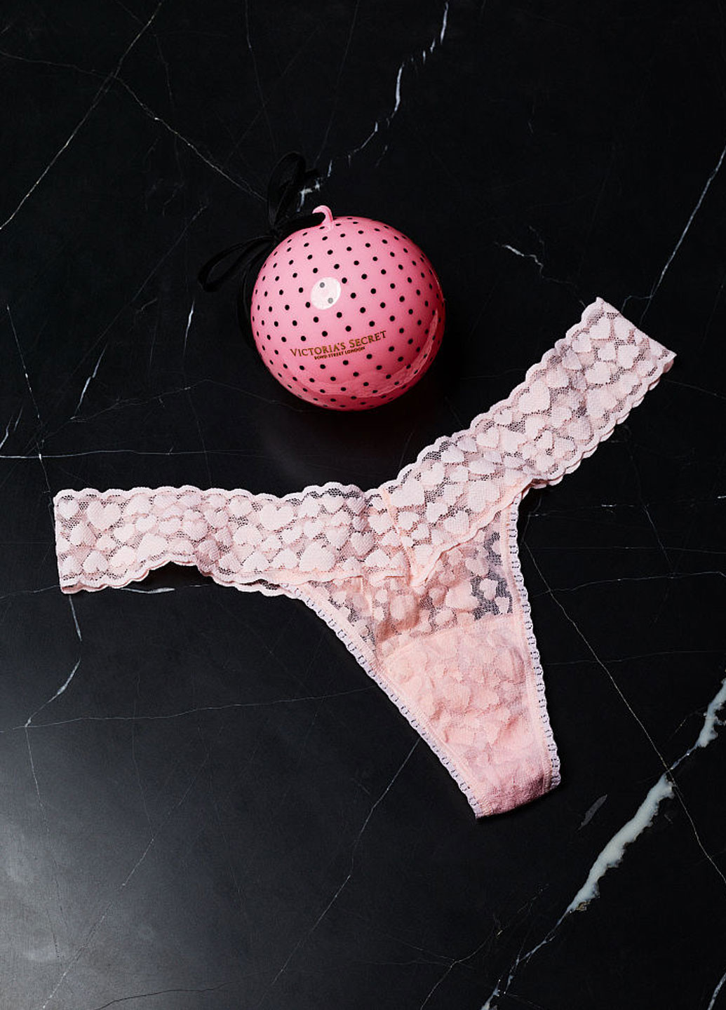 Труси Victoria's Secret тонг сердечок рожеві повсякденні поліамід