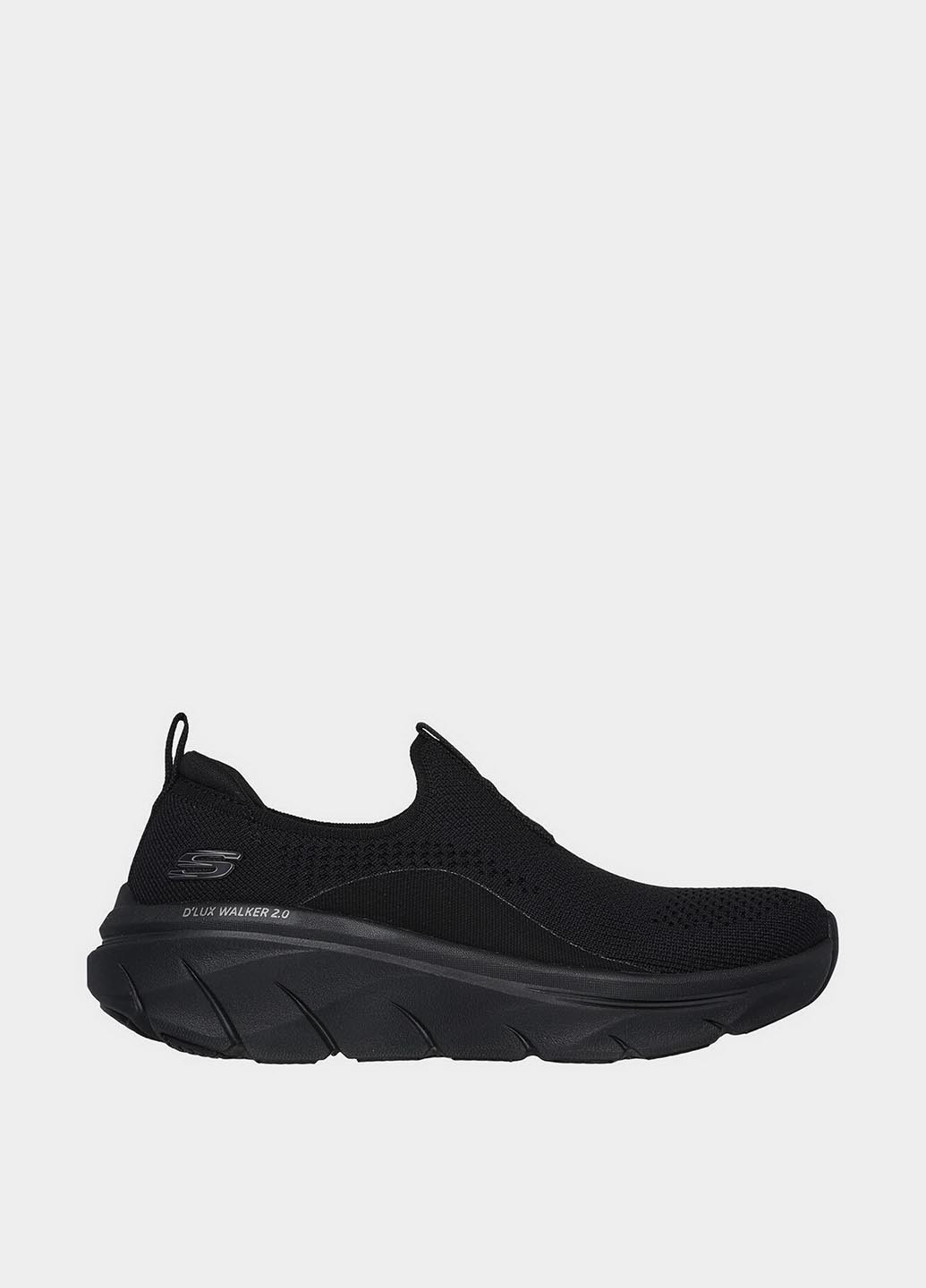 Черные слипоны Skechers с логотипом однотонные