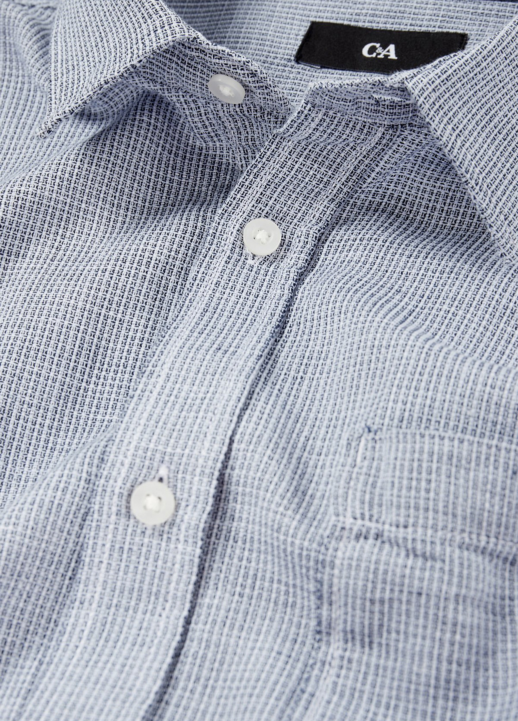 Синяя кэжуал рубашка однотонная C&A