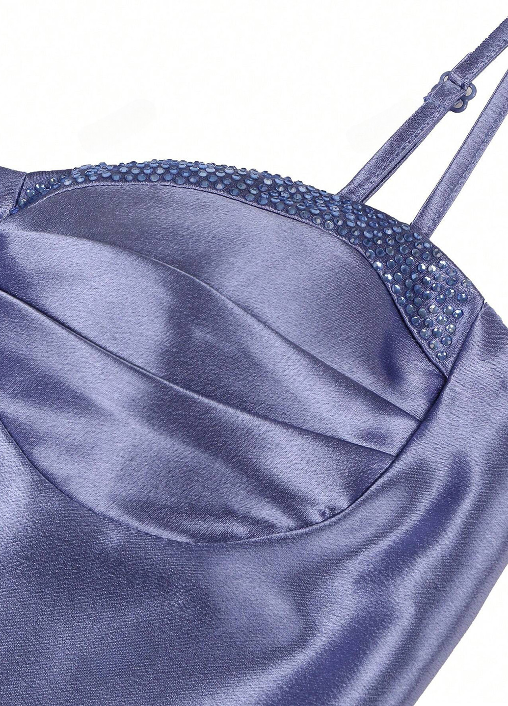 Синя кежуал сукня зі шлейфом SHEIN однотонна