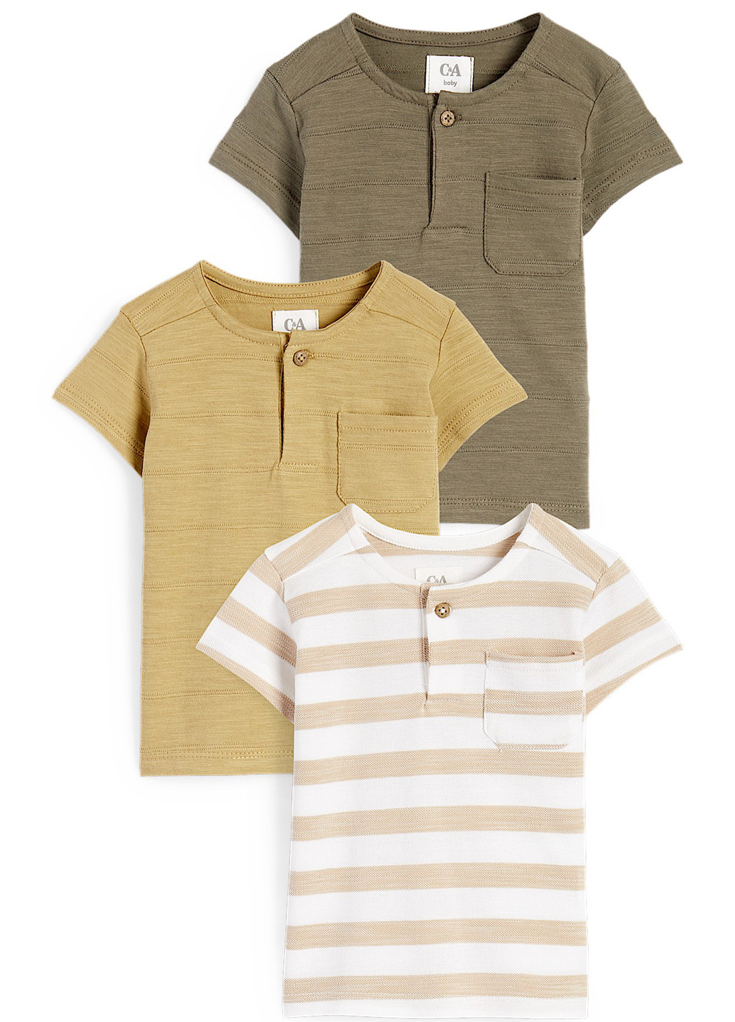 Комбинированная летняя футболка (3 шт.) C&A