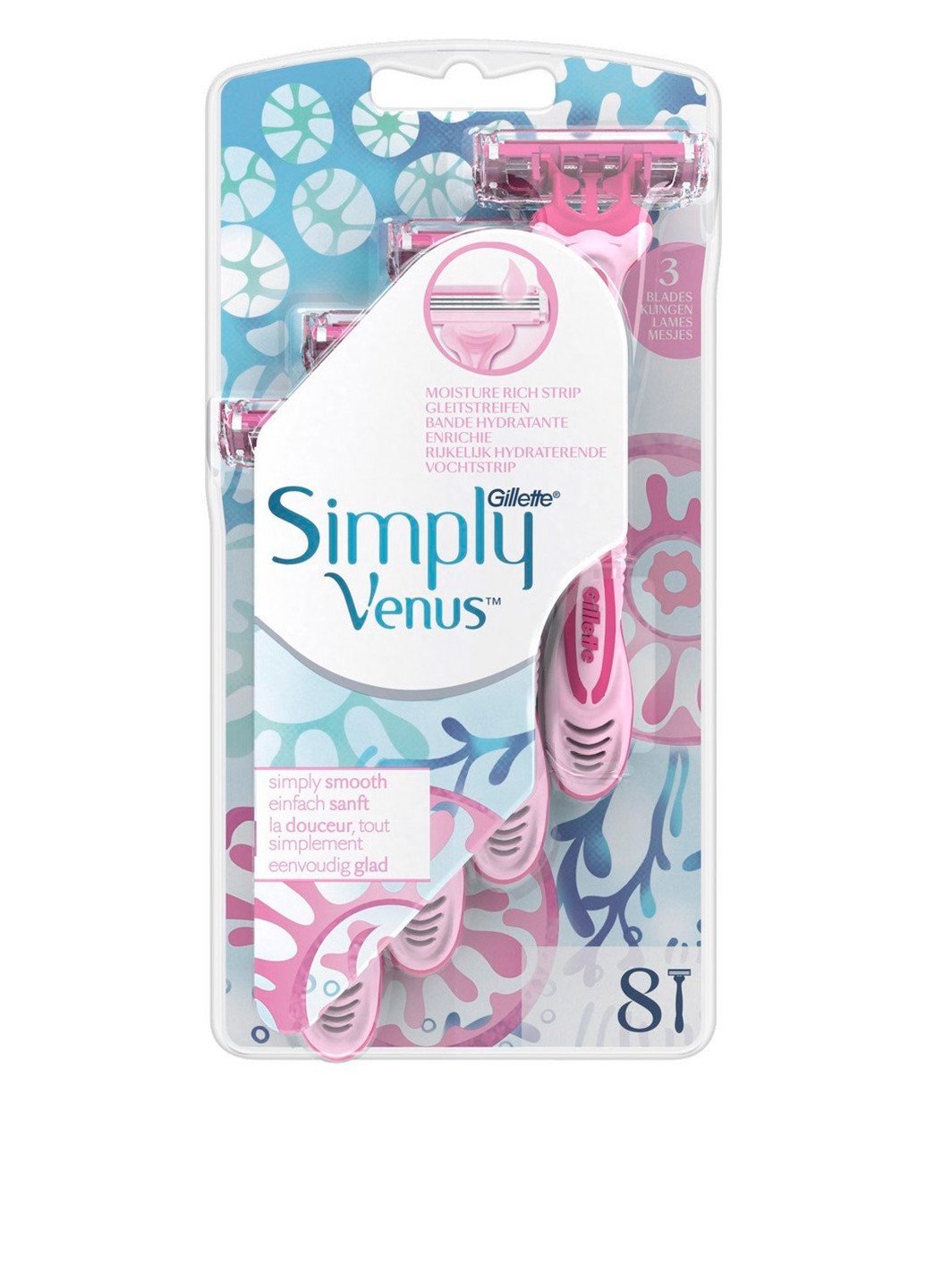 Станок Venus Simply 3 (8 шт.) Gillette (184346968)