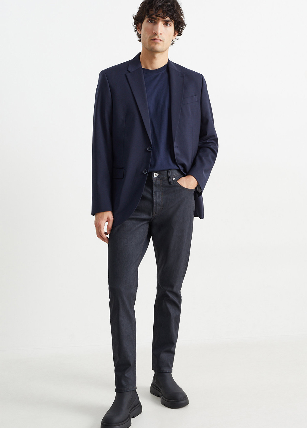 Темно-синие демисезонные скинни джинсы C&A