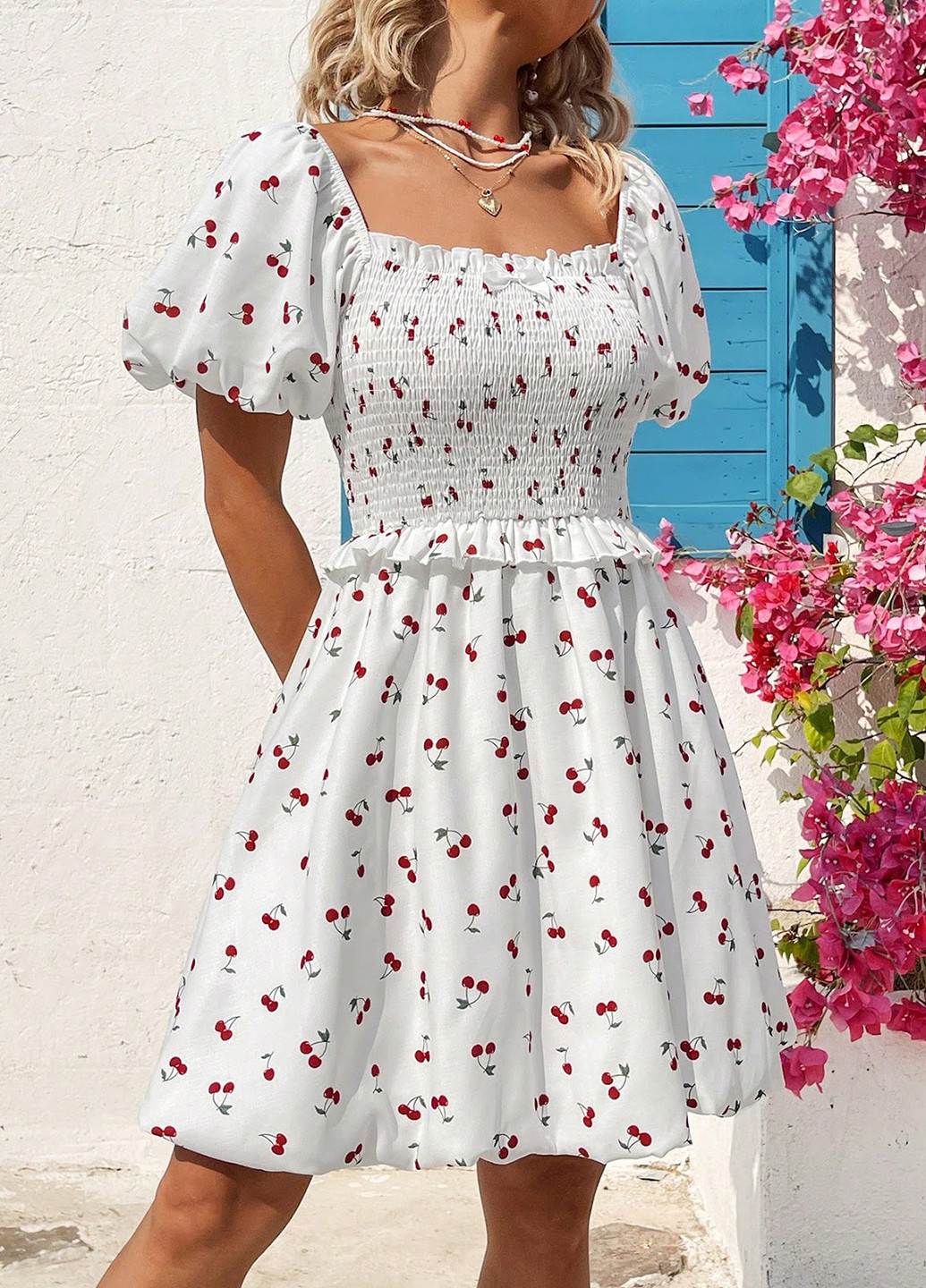 Білий кежуал сукня SHEIN з малюнком