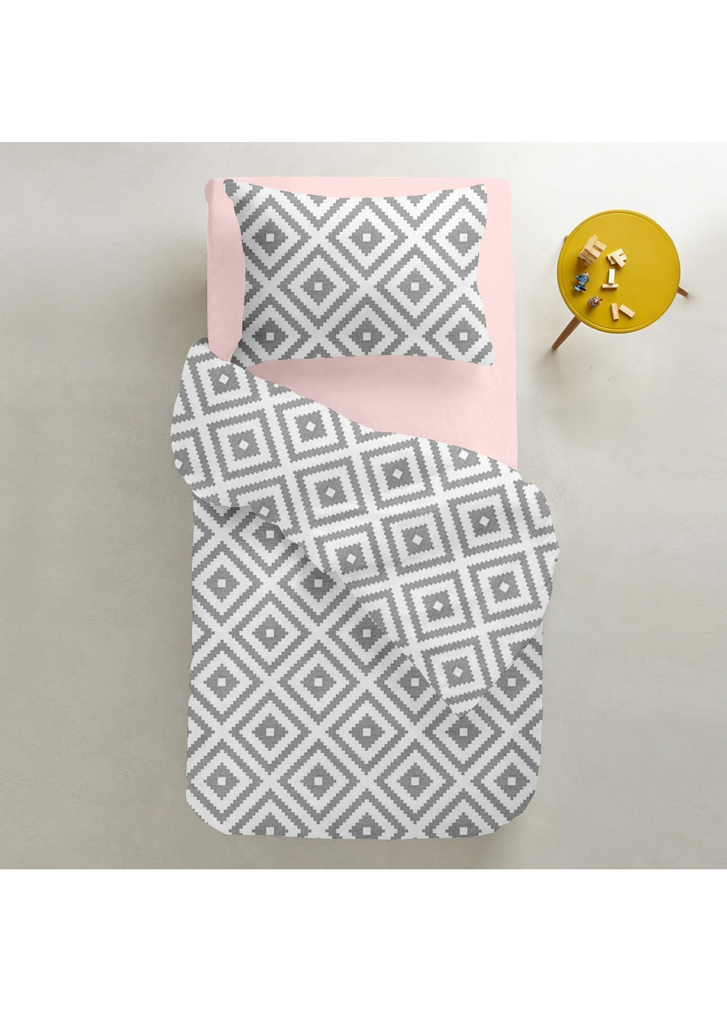 Подростковое постельно бельё ORNAMENT GREY ROSE (пододеяльник 160х220 см, наволочка 50х70 см, простынь 90х200х20 см) Cosas (251801279)