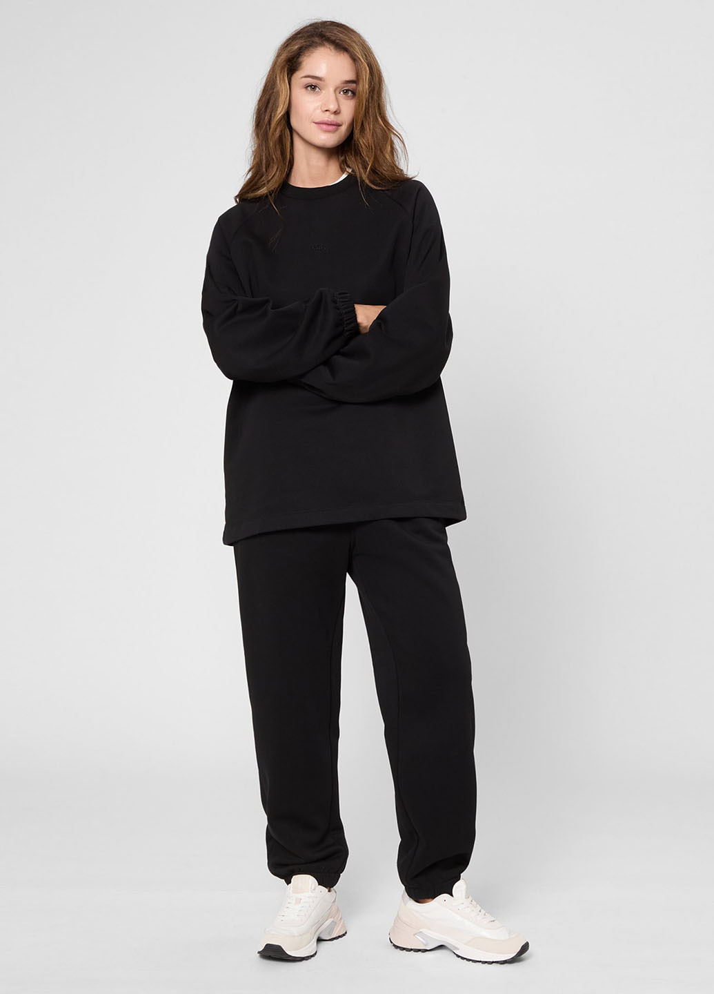 Чорний світшот PRPY однотонний вишивка (366302263)