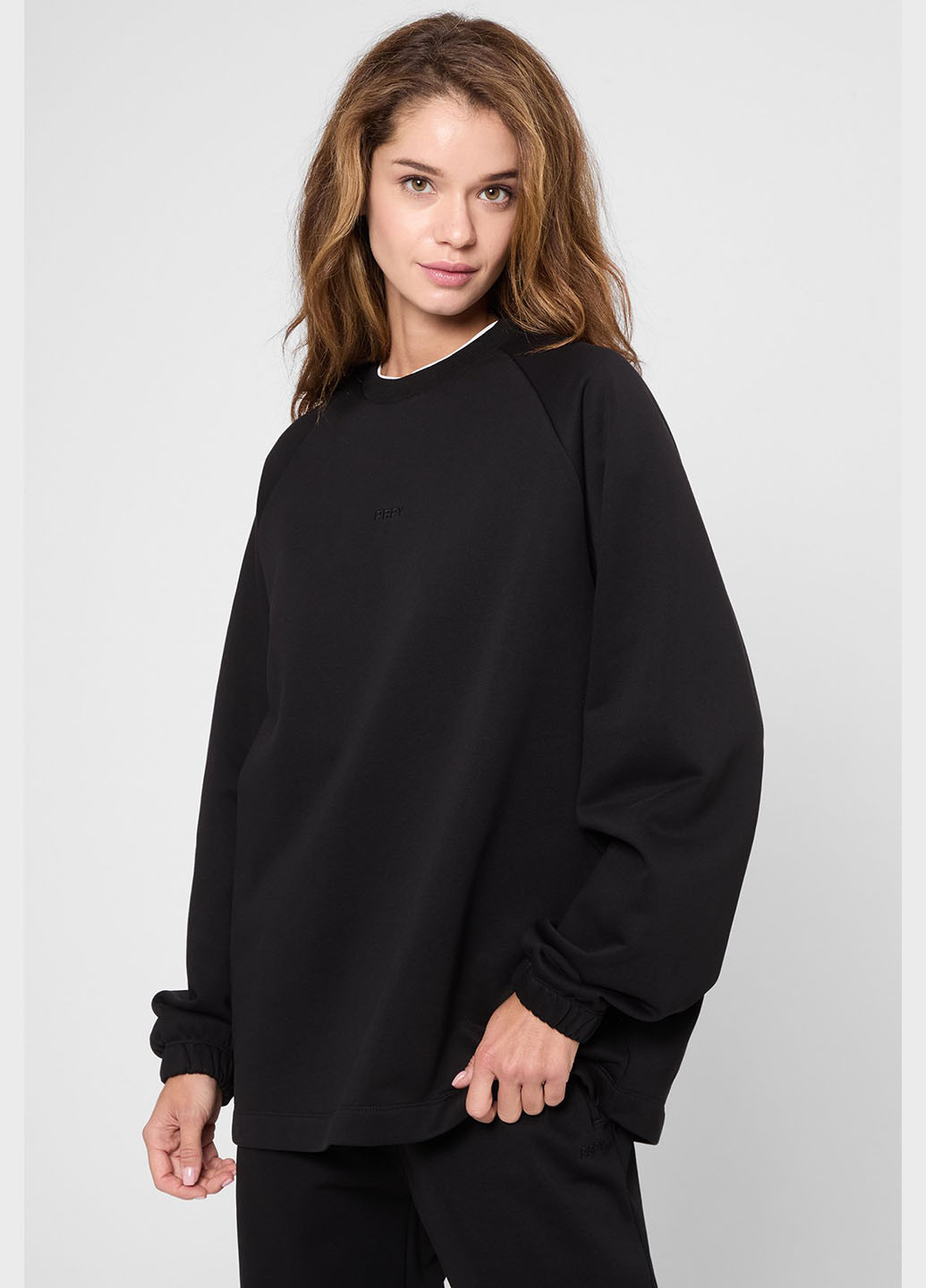Чорний світшот PRPY однотонний вишивка (366302263)