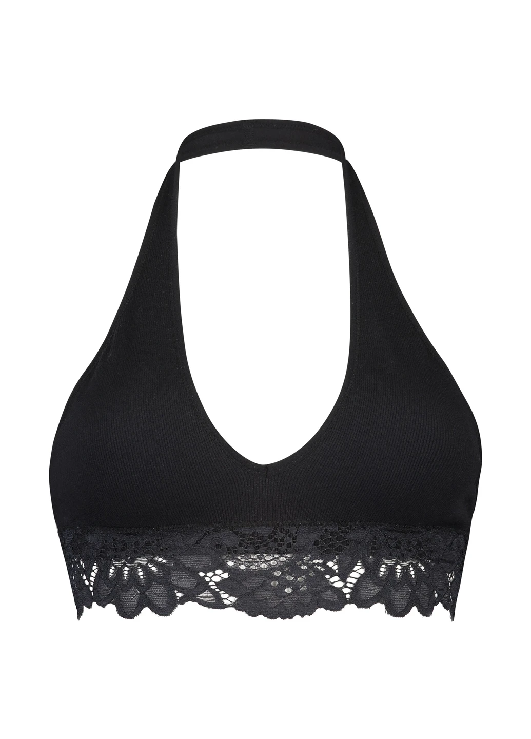 Чёрный топ бюстгальтер Hunkemoller без косточек полиэстер